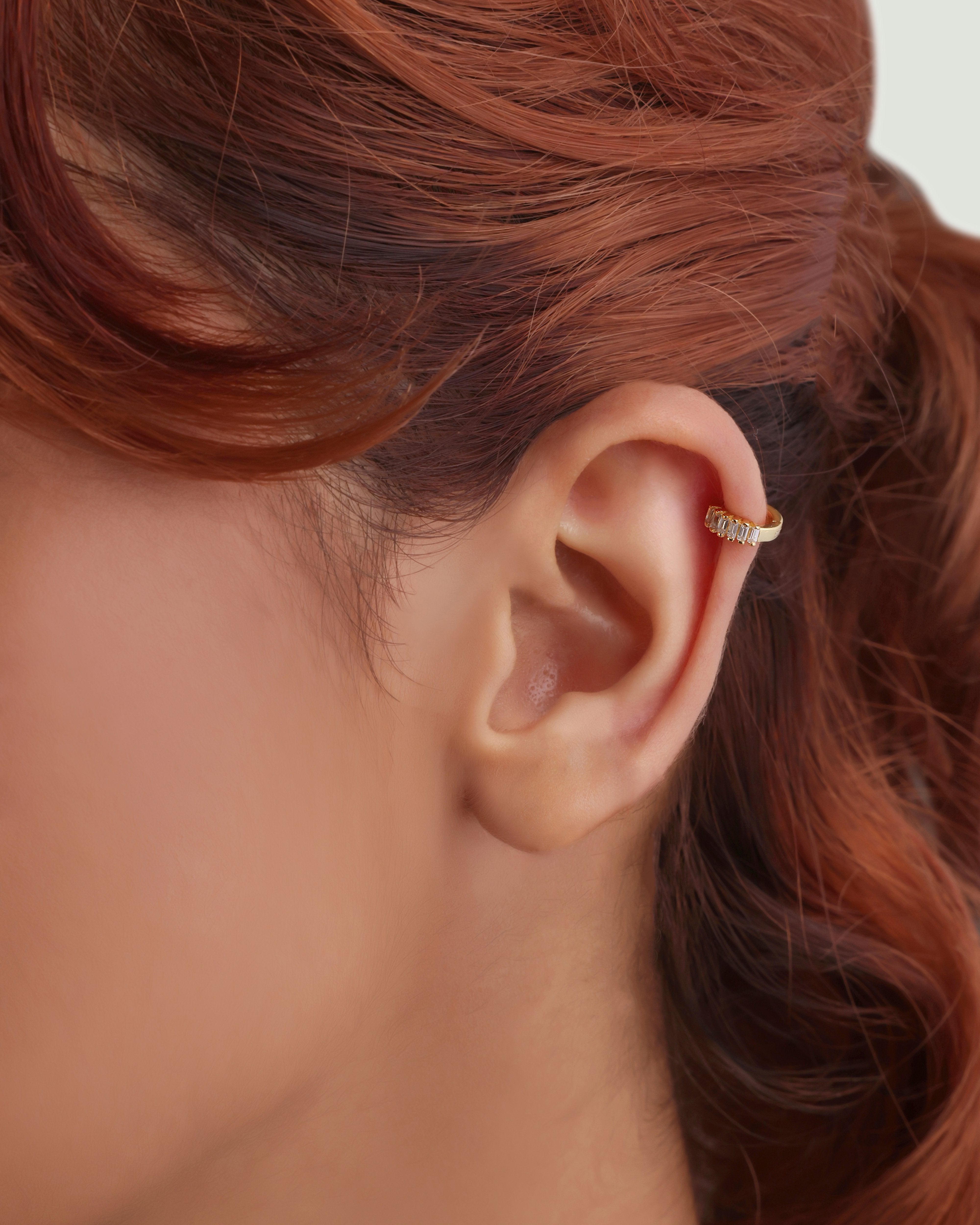 Baguette hoop - 18K Gold Plated