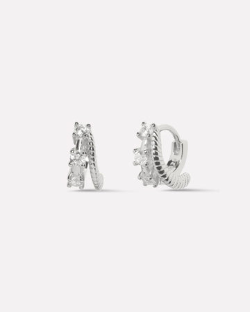 Linked Sparkle Hoop Earrings