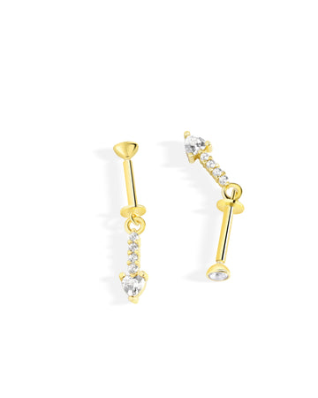Zirconia Bar Helix Hanging Earrings