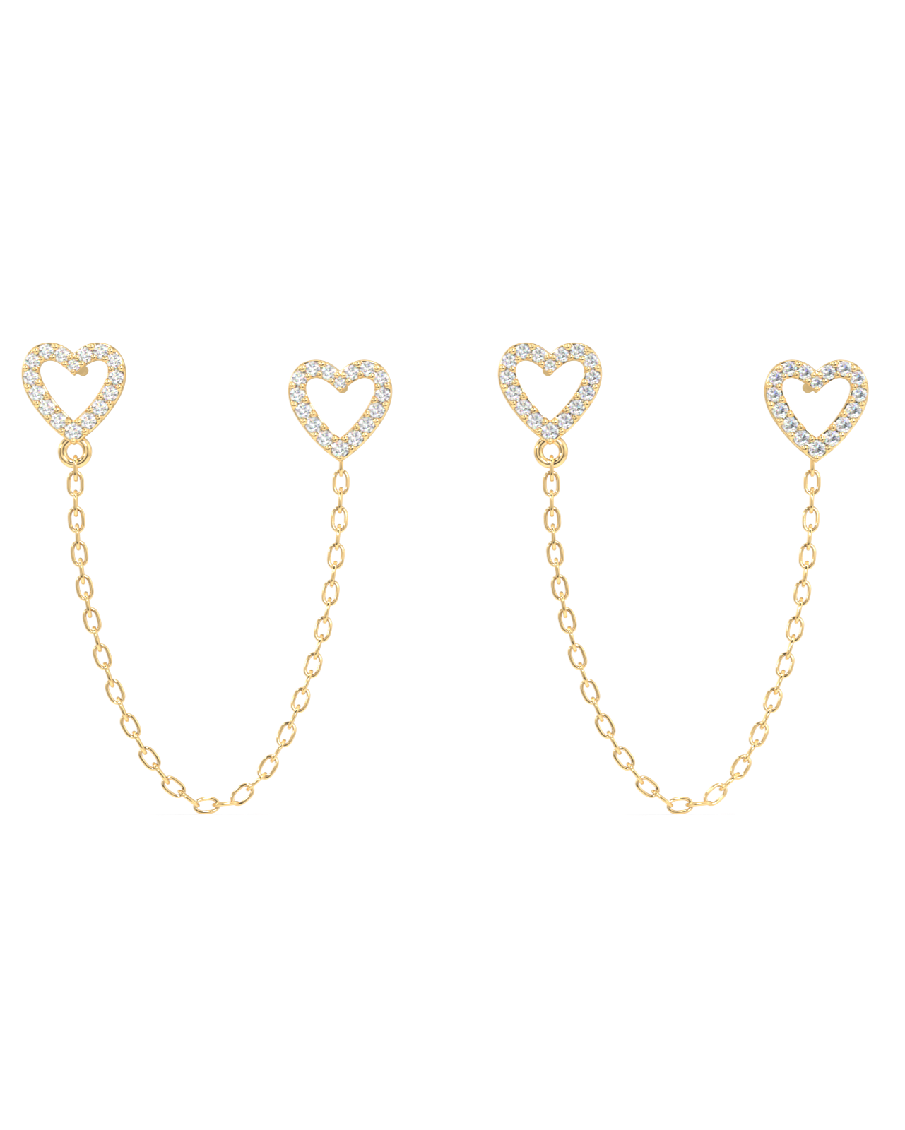 Hollow heart chain connector - 3 in 1