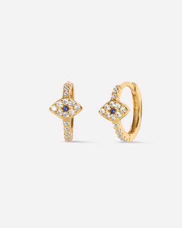 Evil Eye Huggee Hoop Earrings