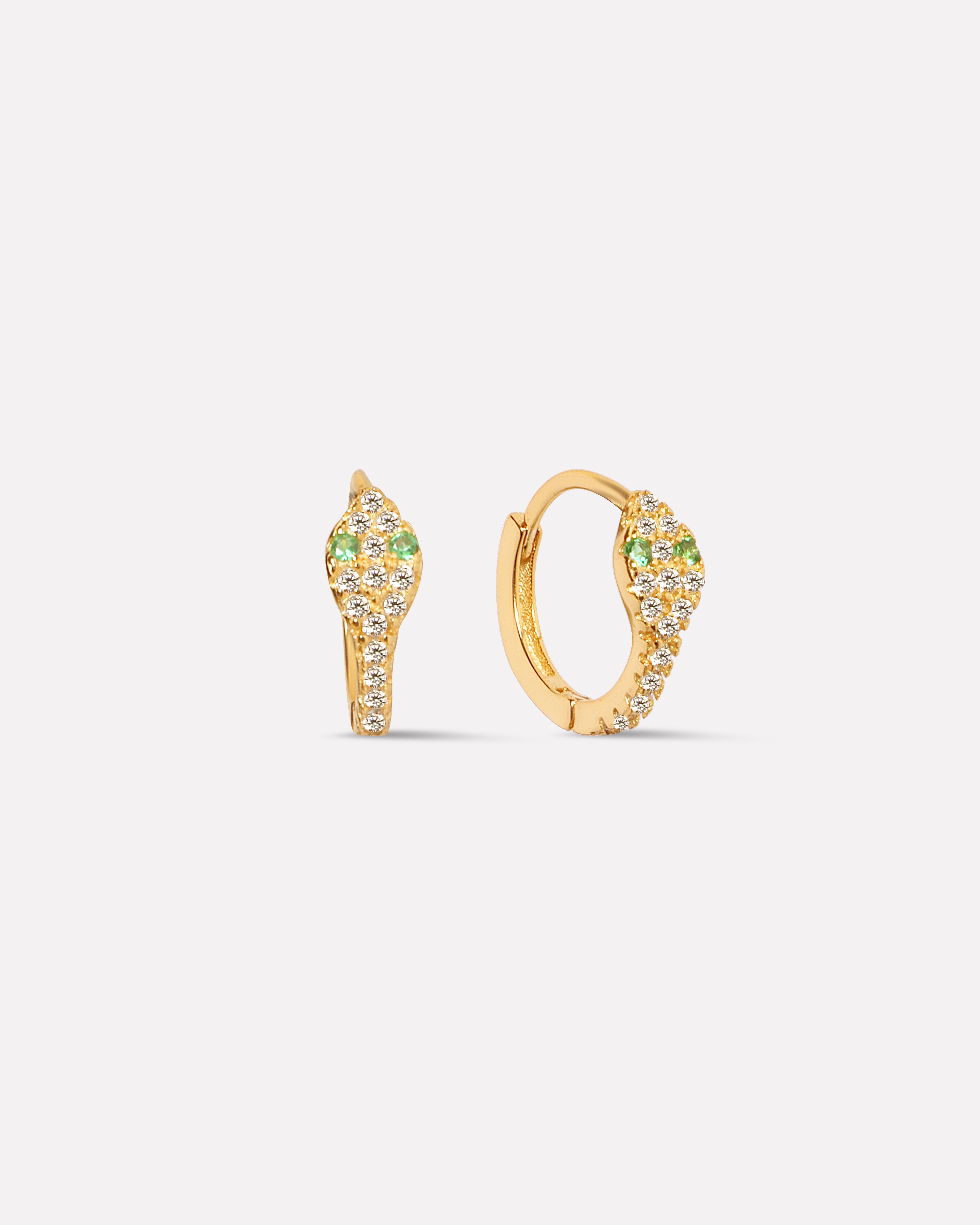 Zirconia Snake Hoop Earring