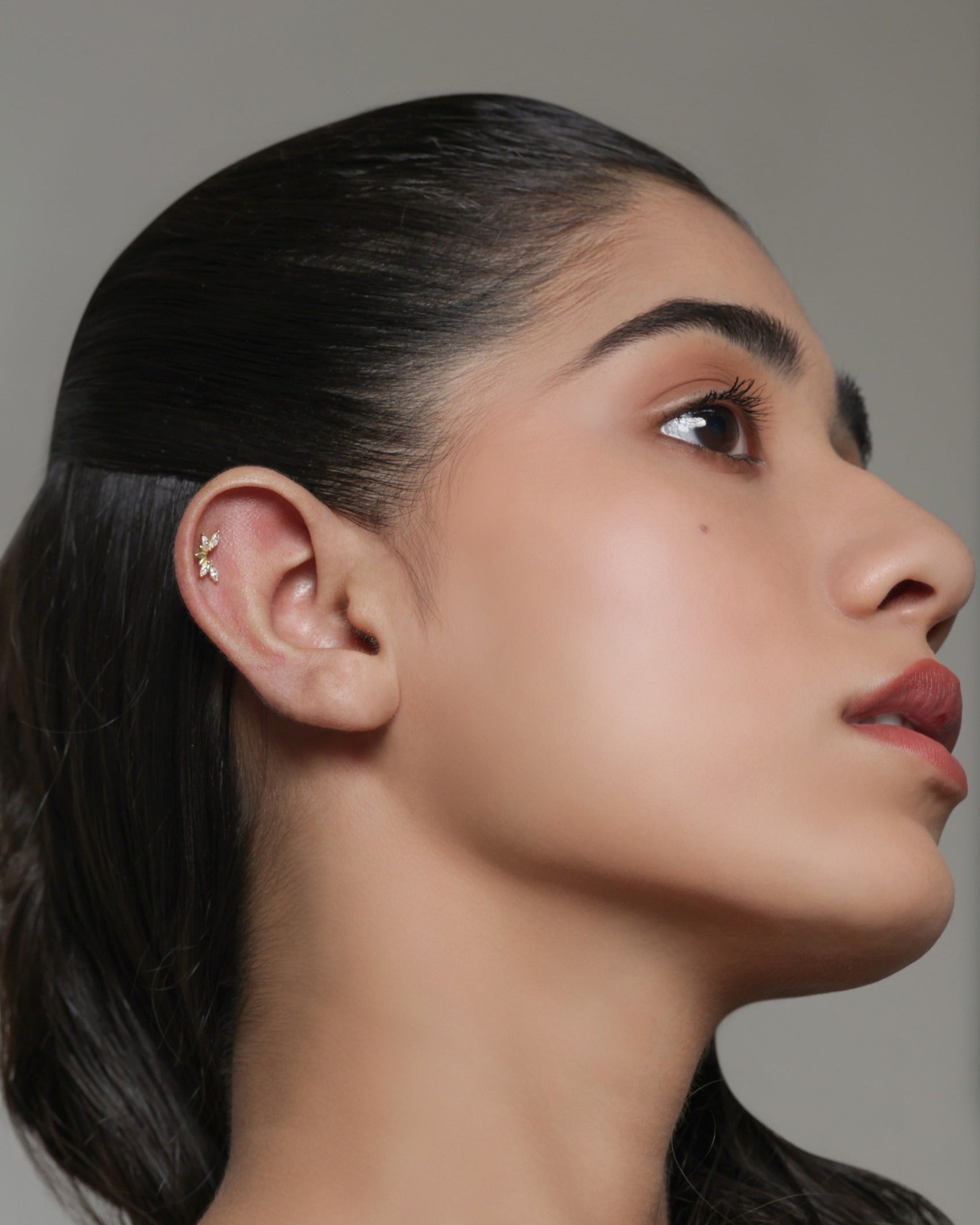 Lumiere Leaf Stud - 14K Gold Plated Earrings