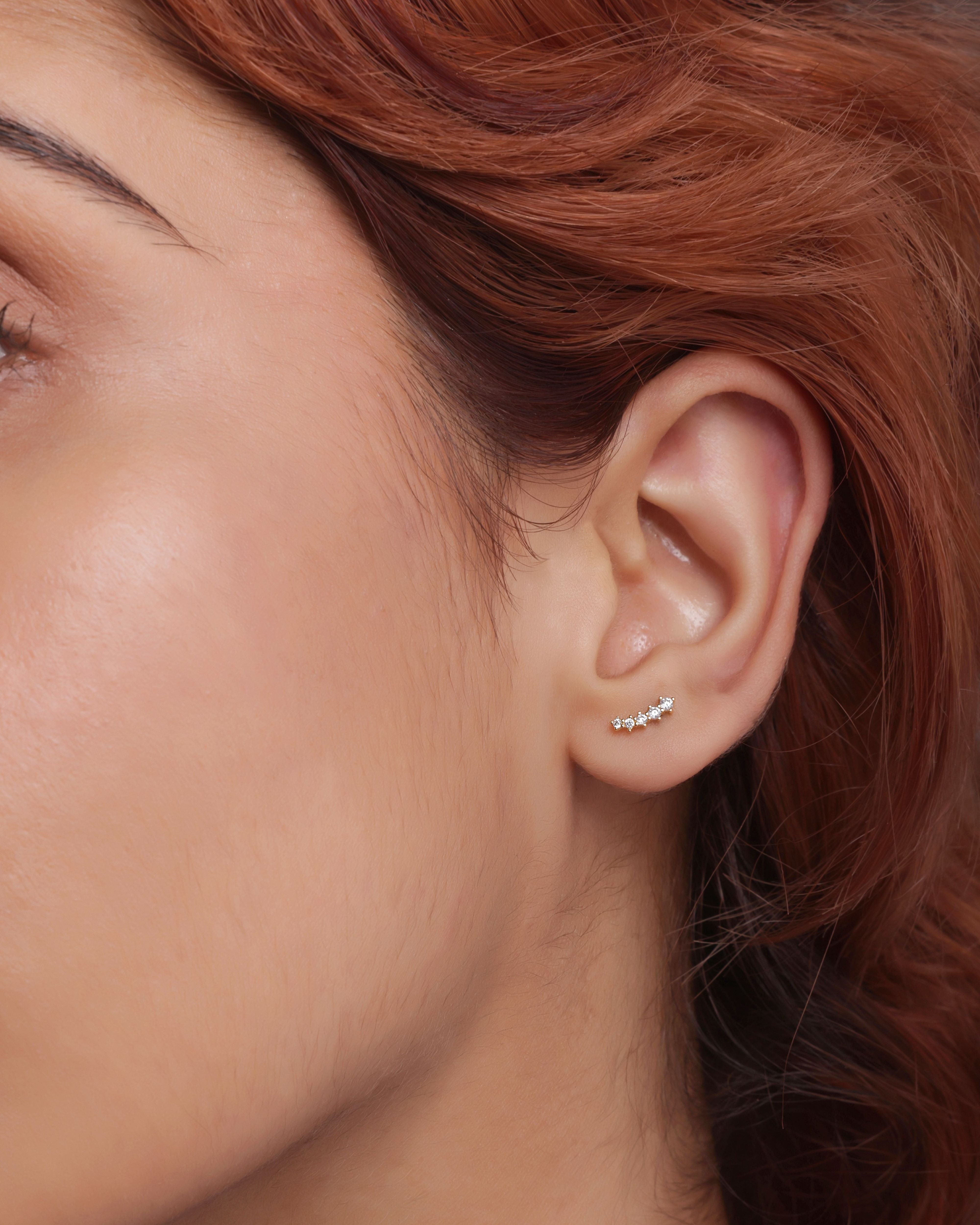 Five Stone Climber Earring Stud