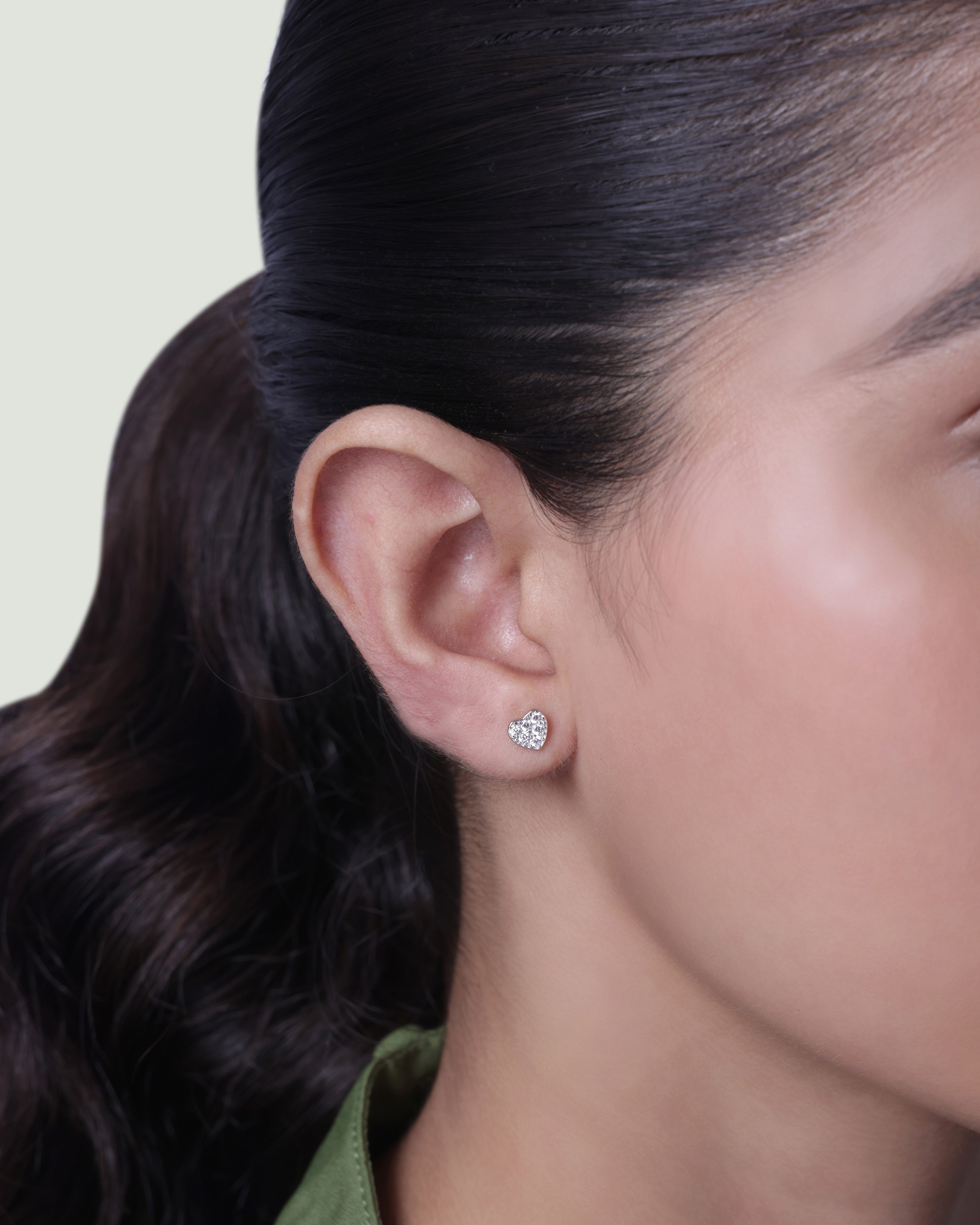 A Forever Heart Pave' Stud Earring