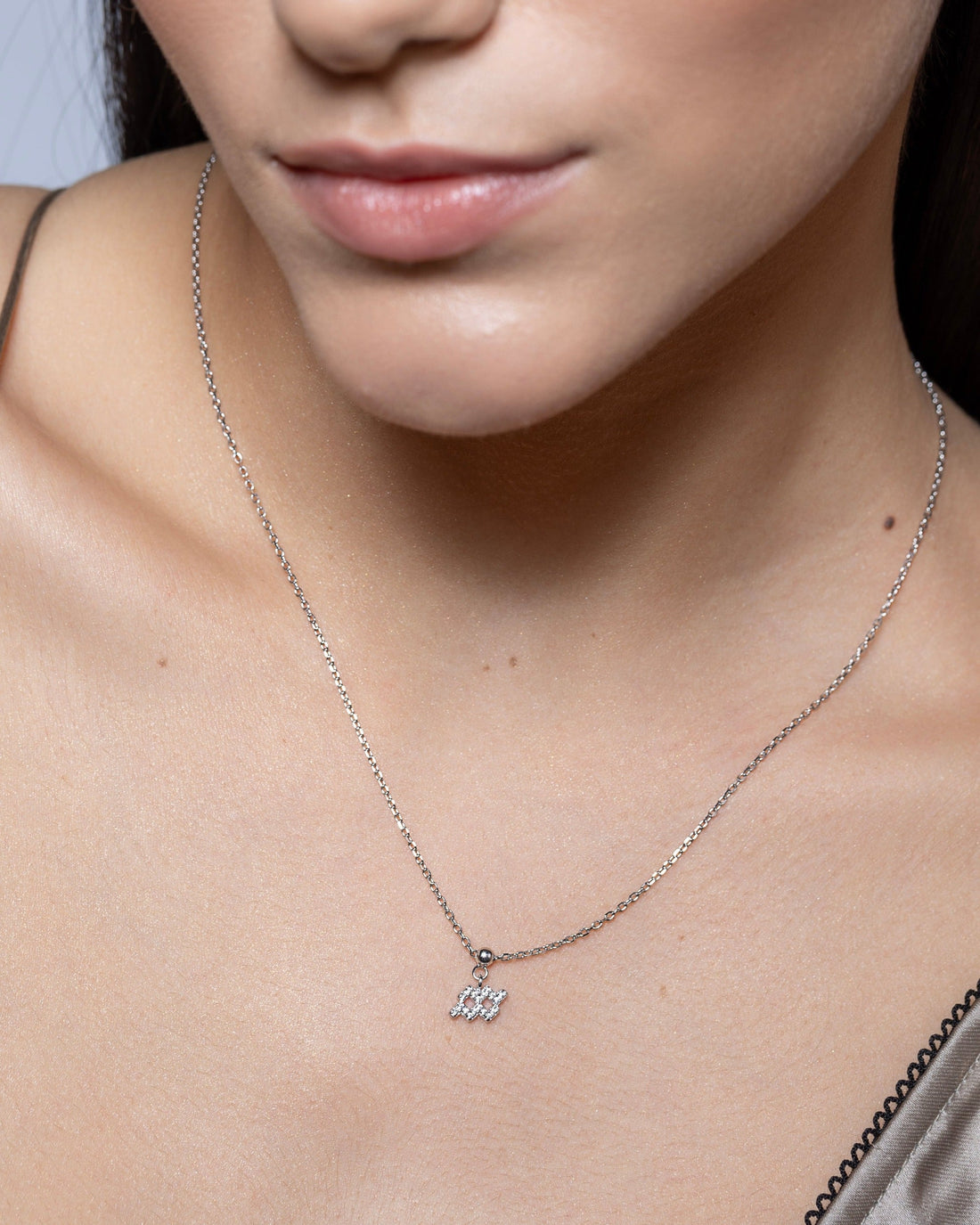 Aquarius Stone Pave Zodiac Necklace