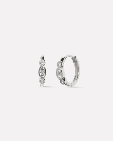 Sleek Bezel Hoop Earrings