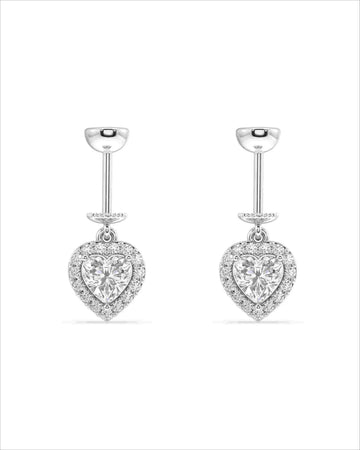 Solitaire Heart Hanging Earrings