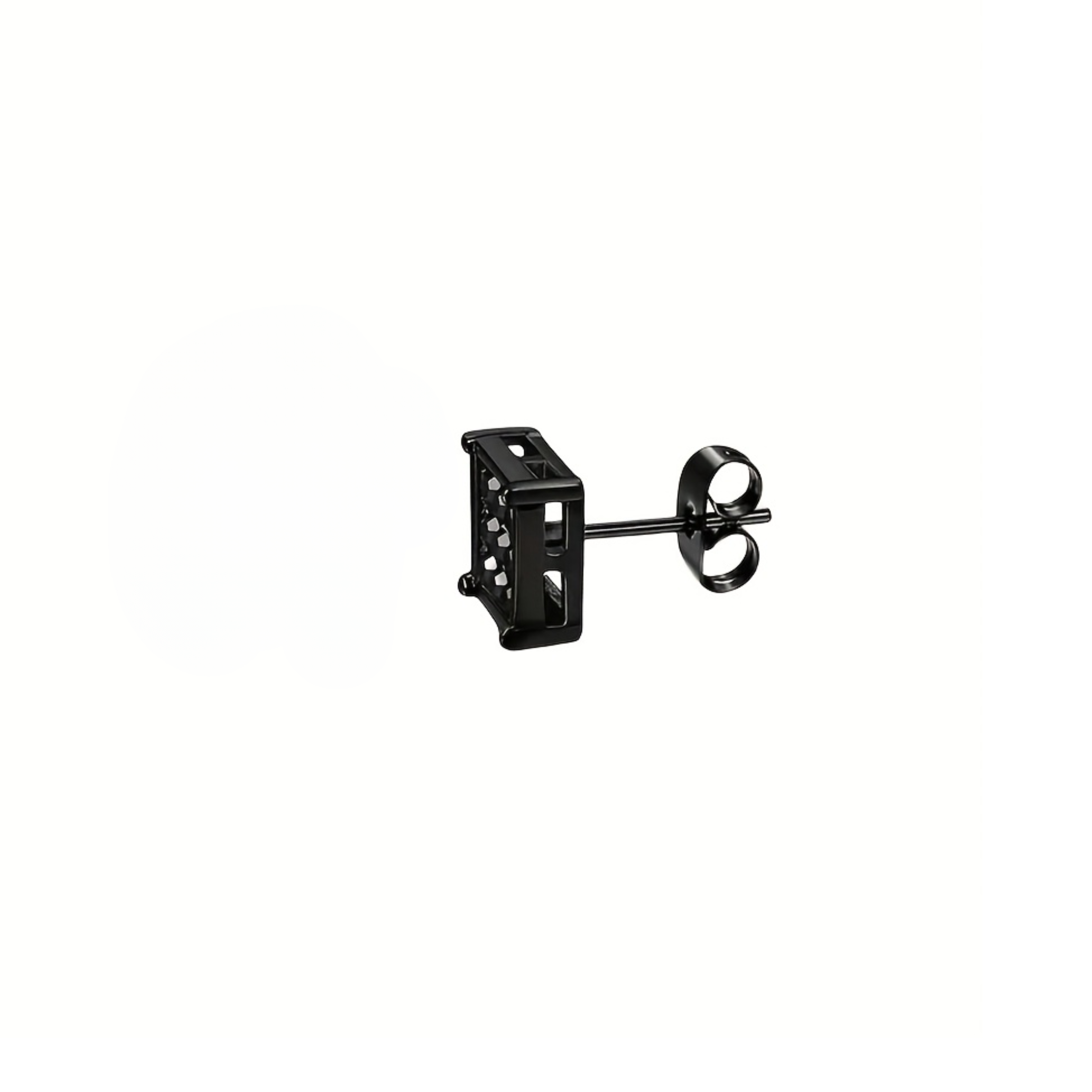 Square Zirconia Stud - Black Edition