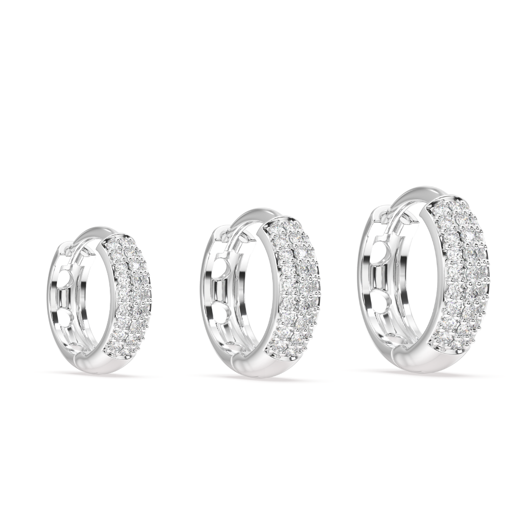 Thick diamond clearance hoop earrings