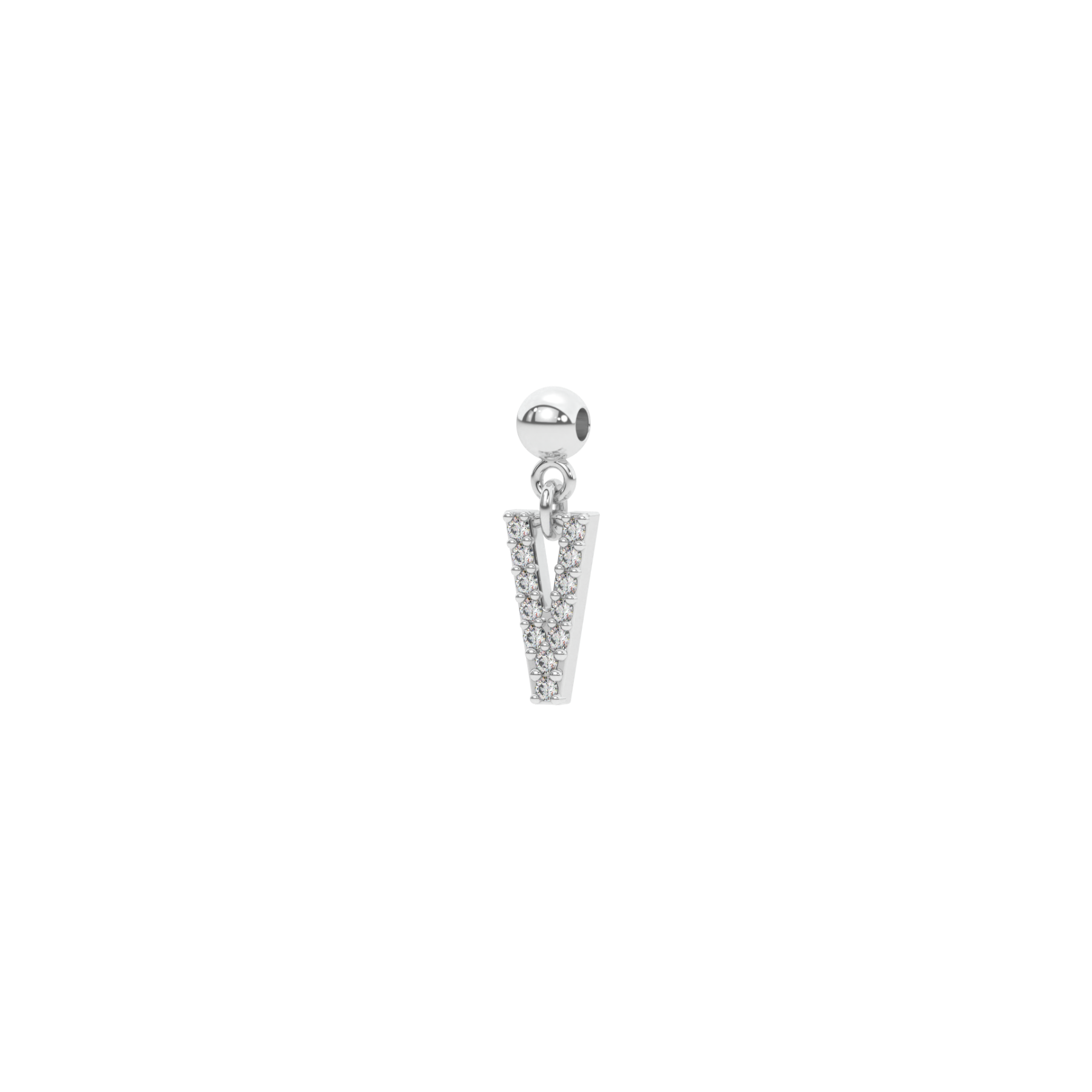 Letter "V" bead charm