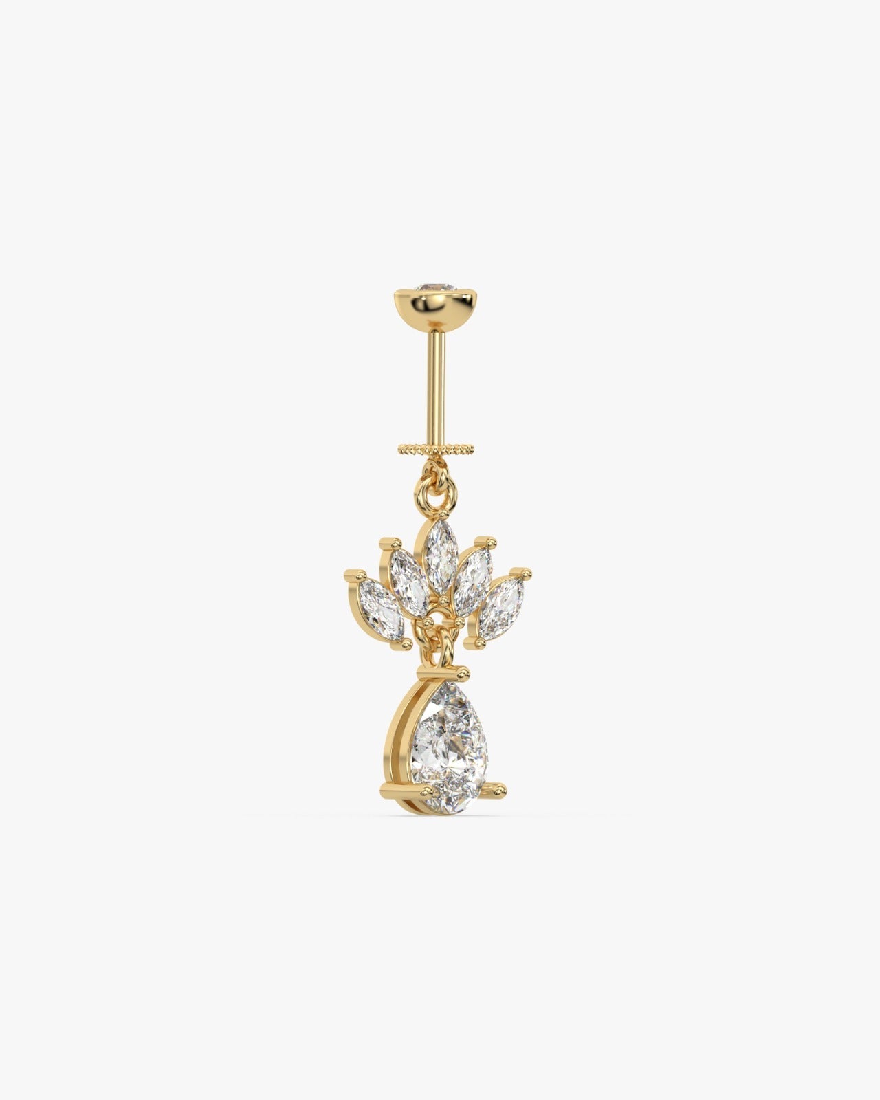 Marquise crown drop - Helix hanging - 18k Gold Plated