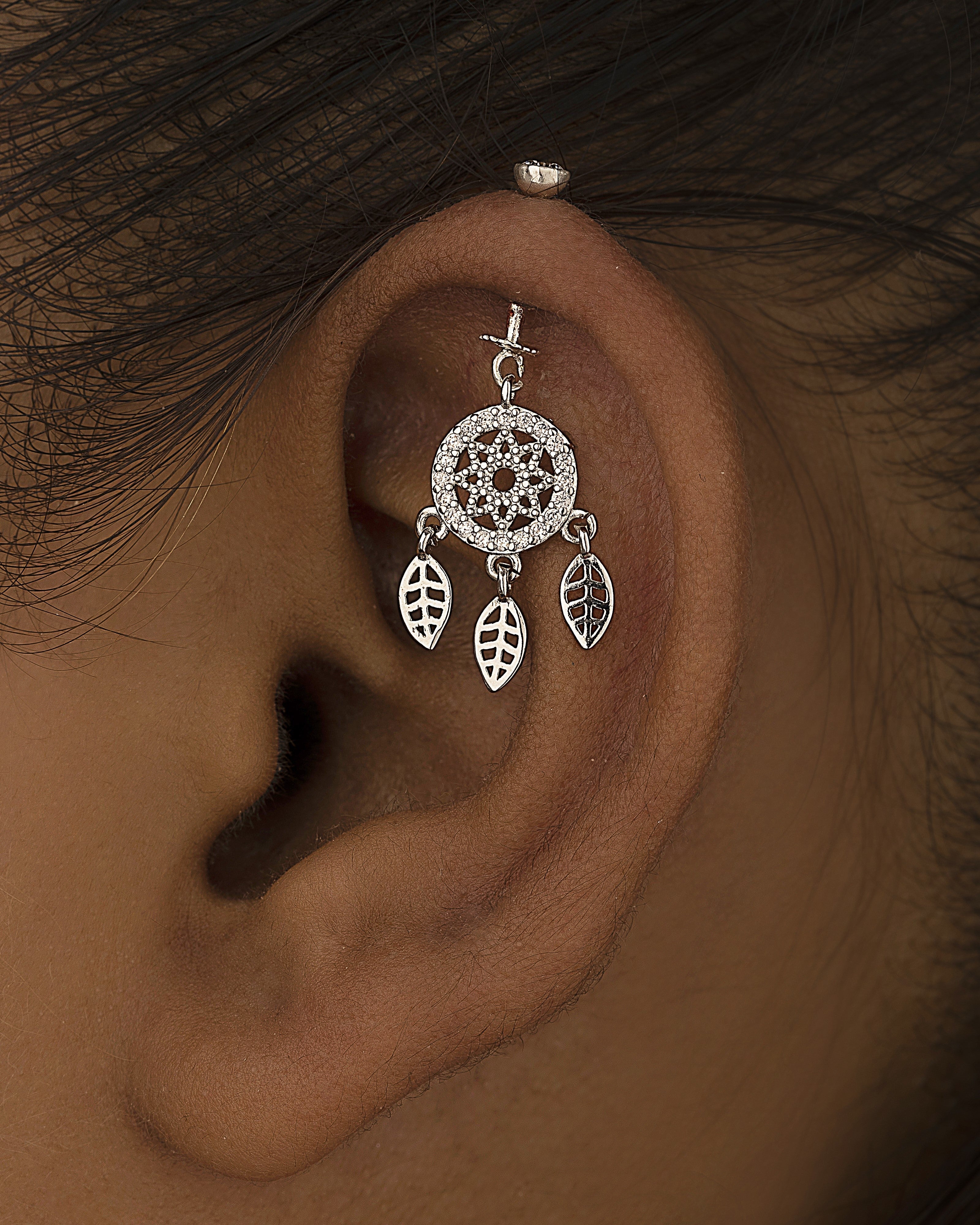 Zircon paved dreamcatcher - screw Helix Hanging