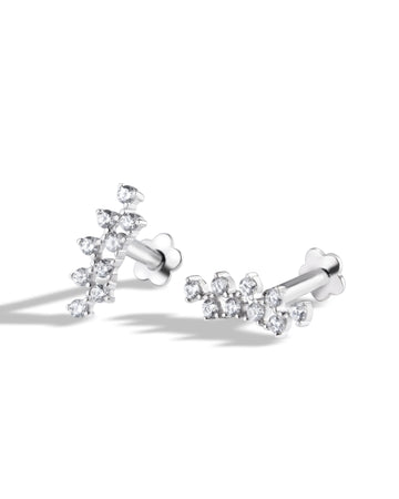 Climber Stud Flat Back Screw Stud Earrings