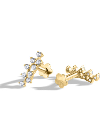 Climber Stud Flat Back Screw Stud Earrings