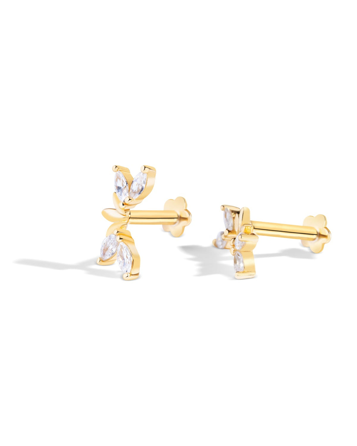 Lumiere Leaf Stud - 14K Gold Plated Earrings