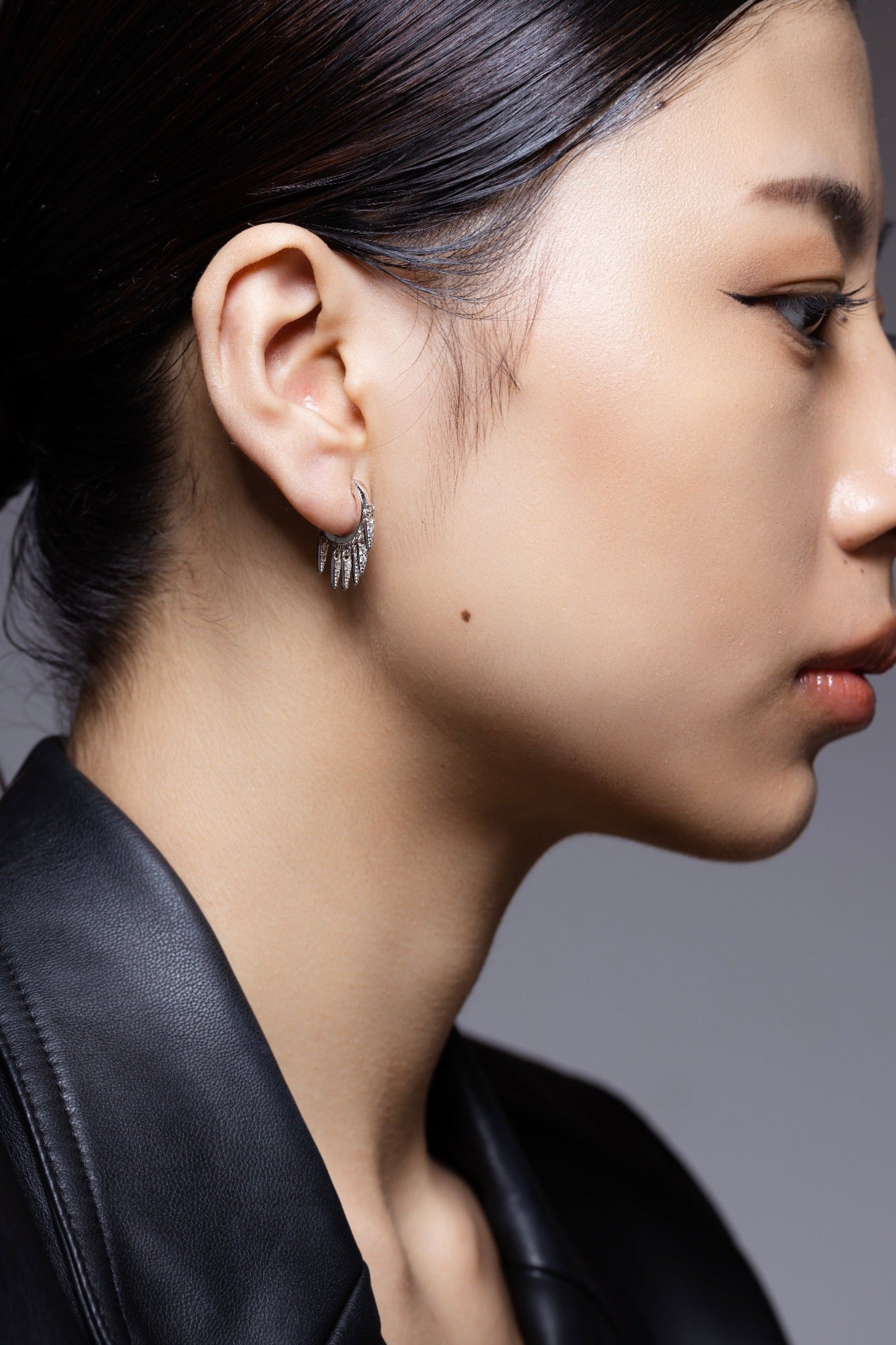 Multi bar charm hoop earring