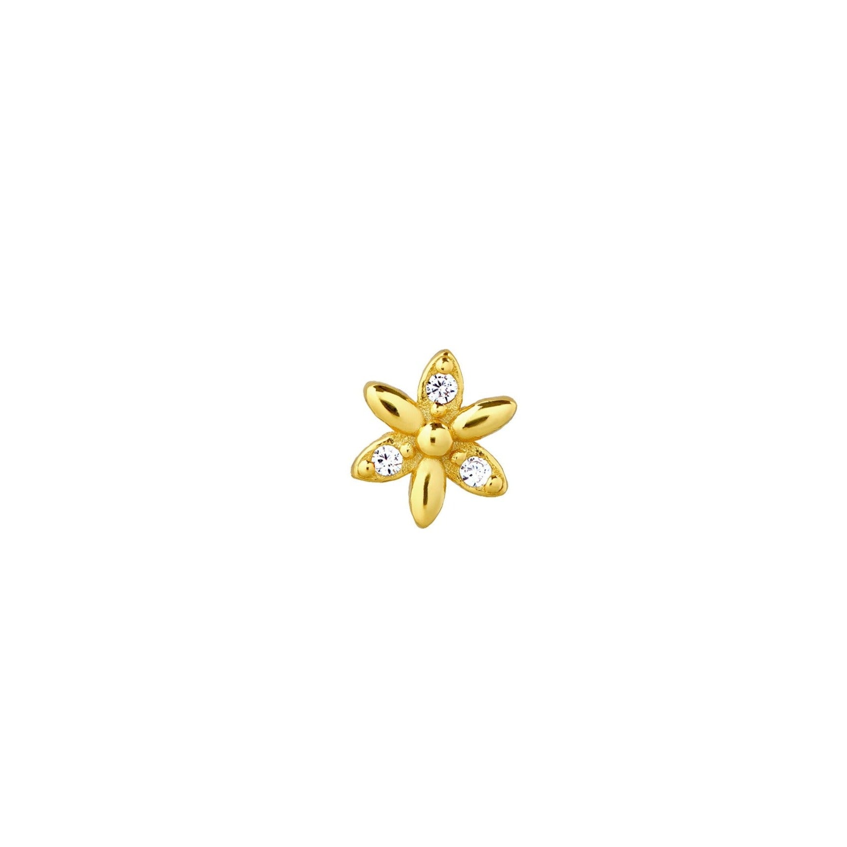 zirconia petal stud earring stud set