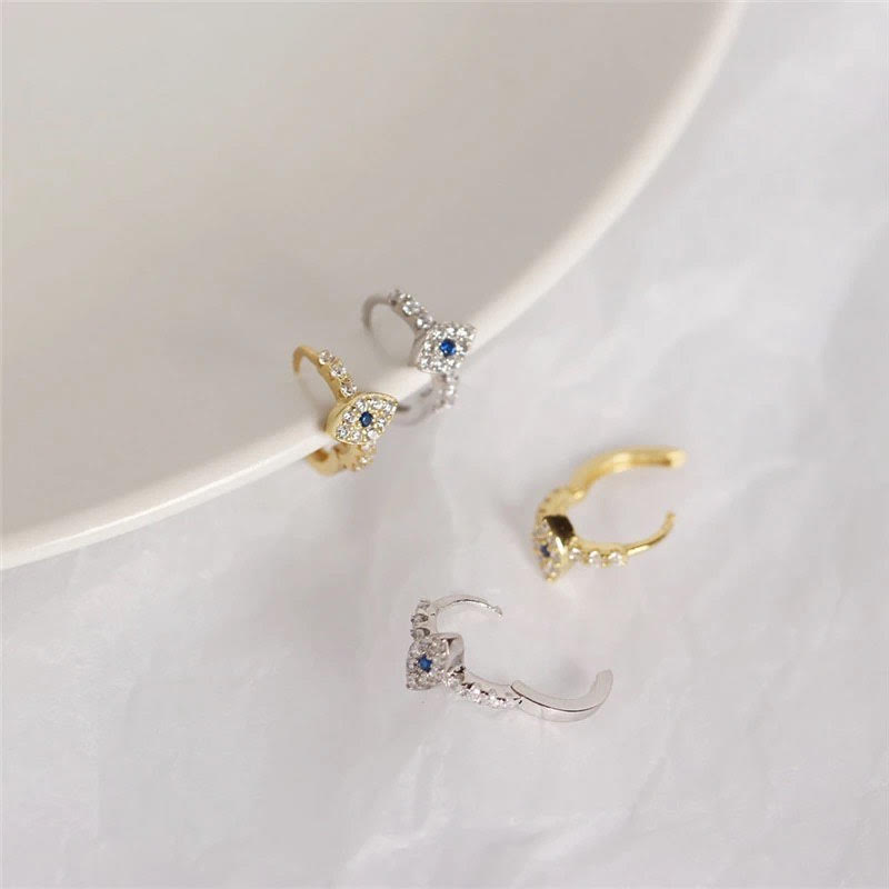 Evil eye huggie hoop - Pair
