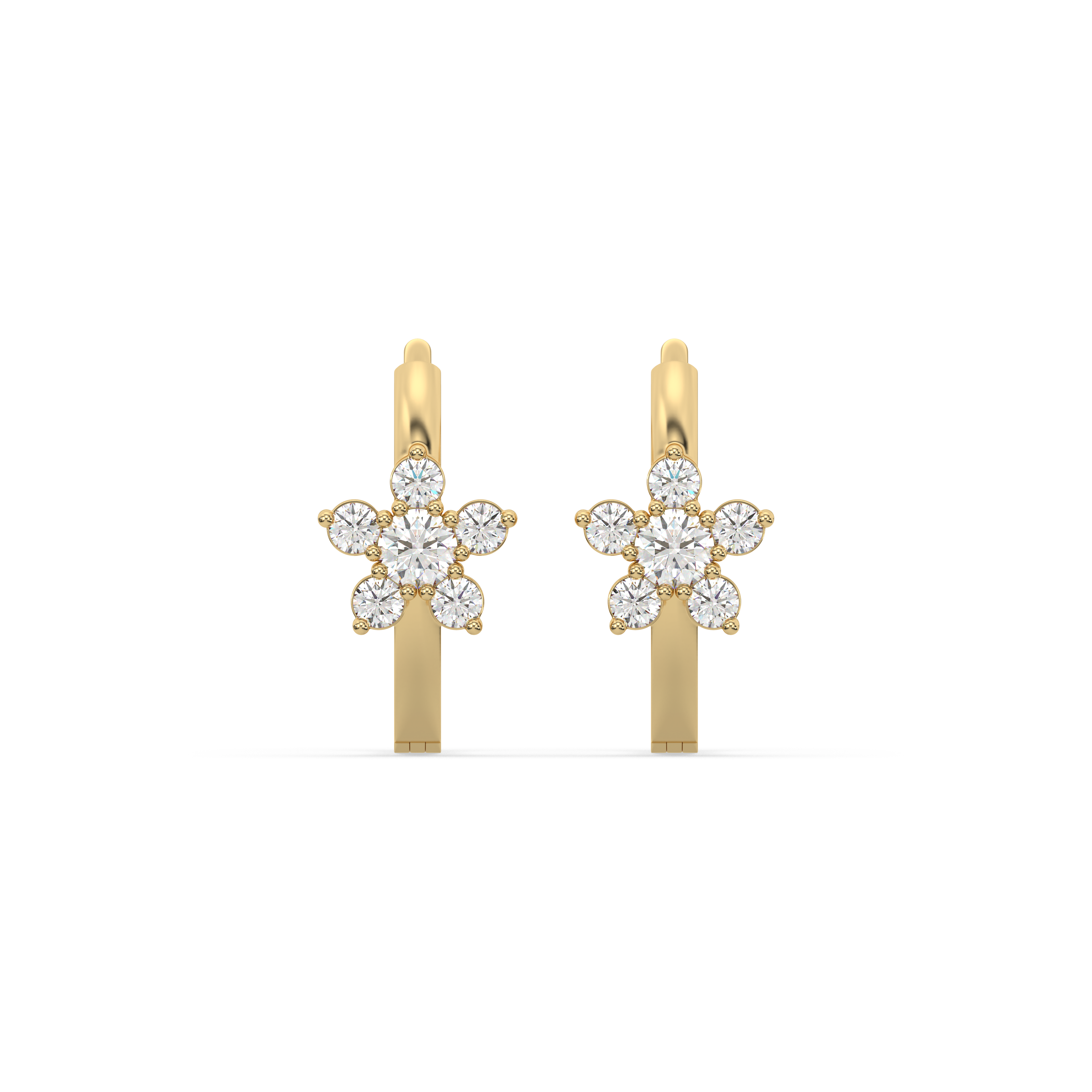Floral Silver Hoop Earring
