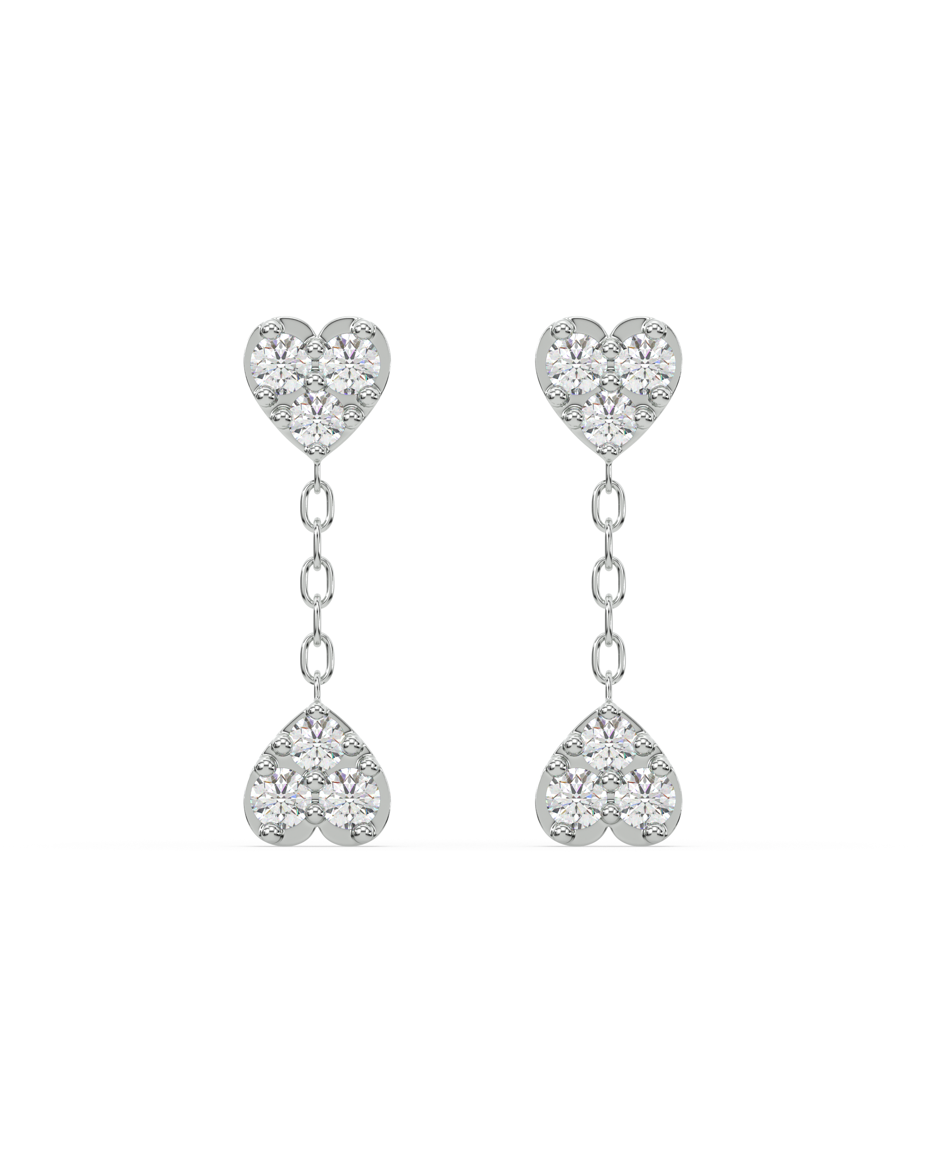 Inverse heart drop stud