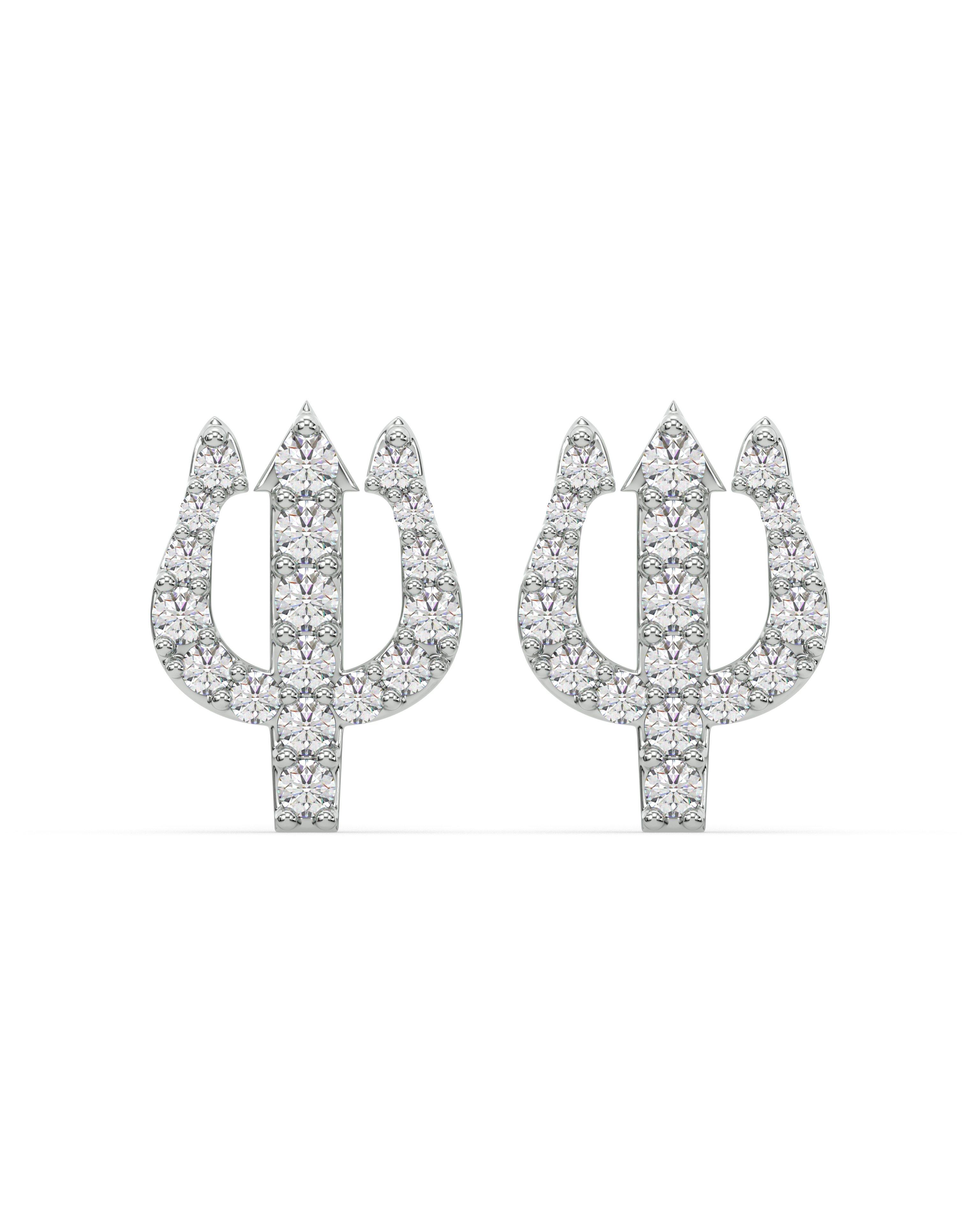 Trishul - Pave' Stud Earring