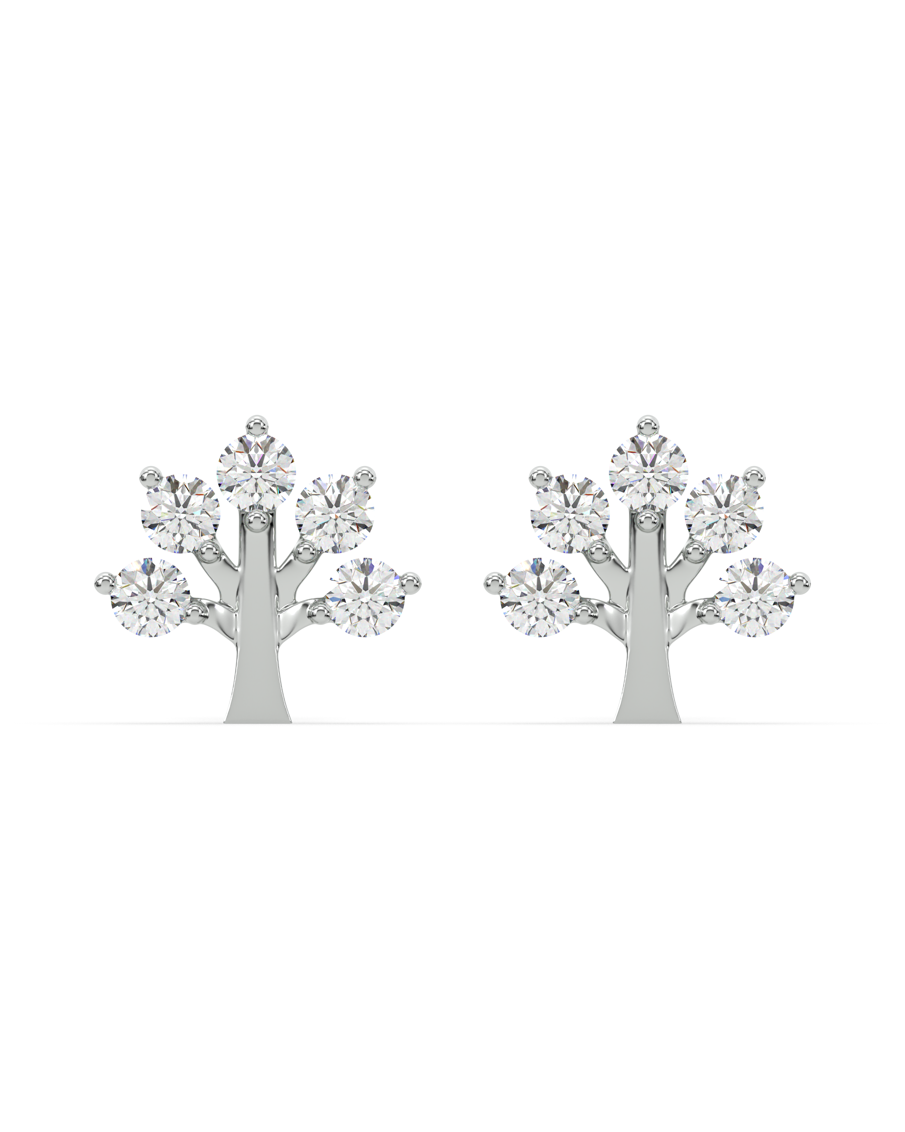 Tree of life - Zircon enhanced stud earring