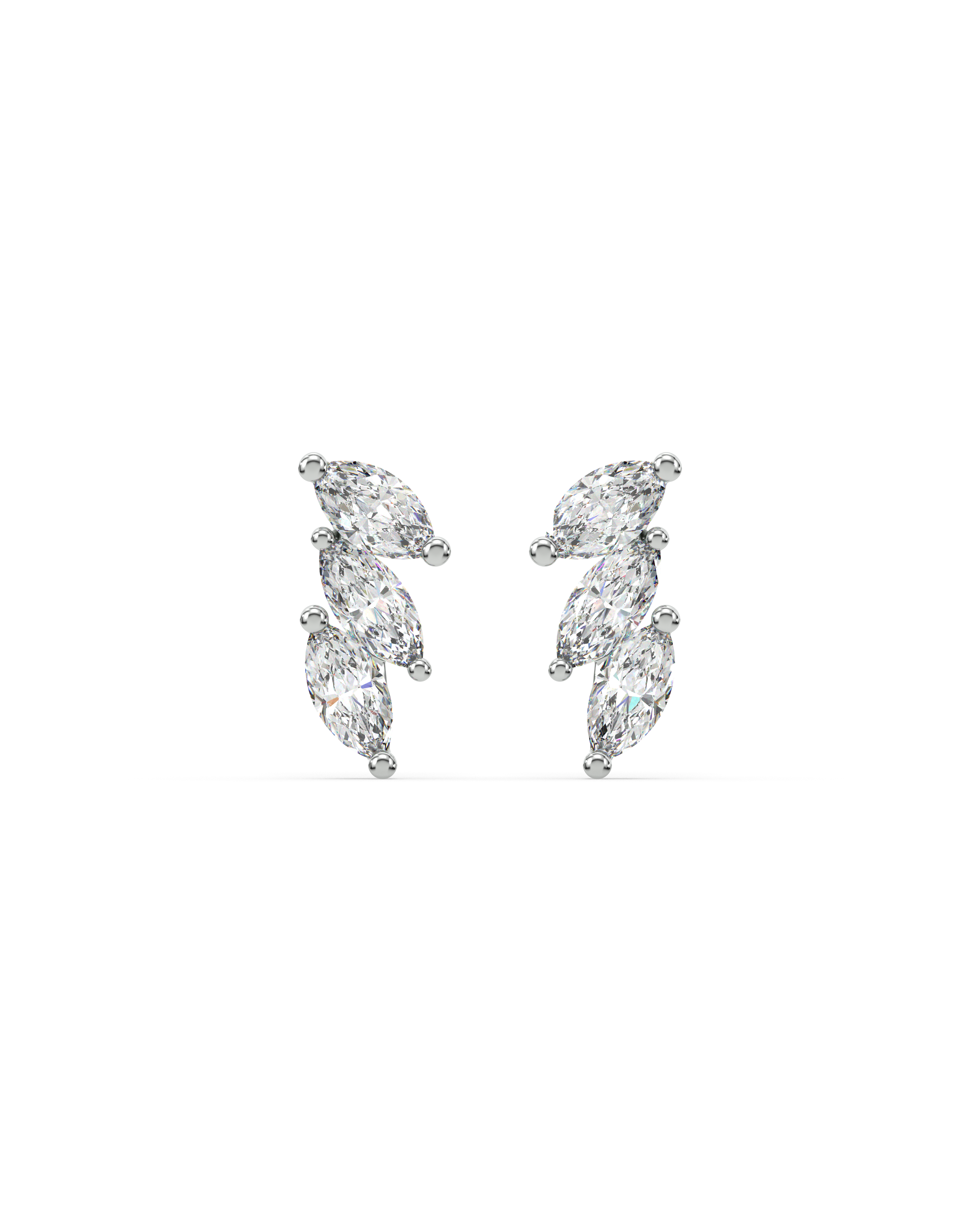 Tri Marquise stone Climber - Studs