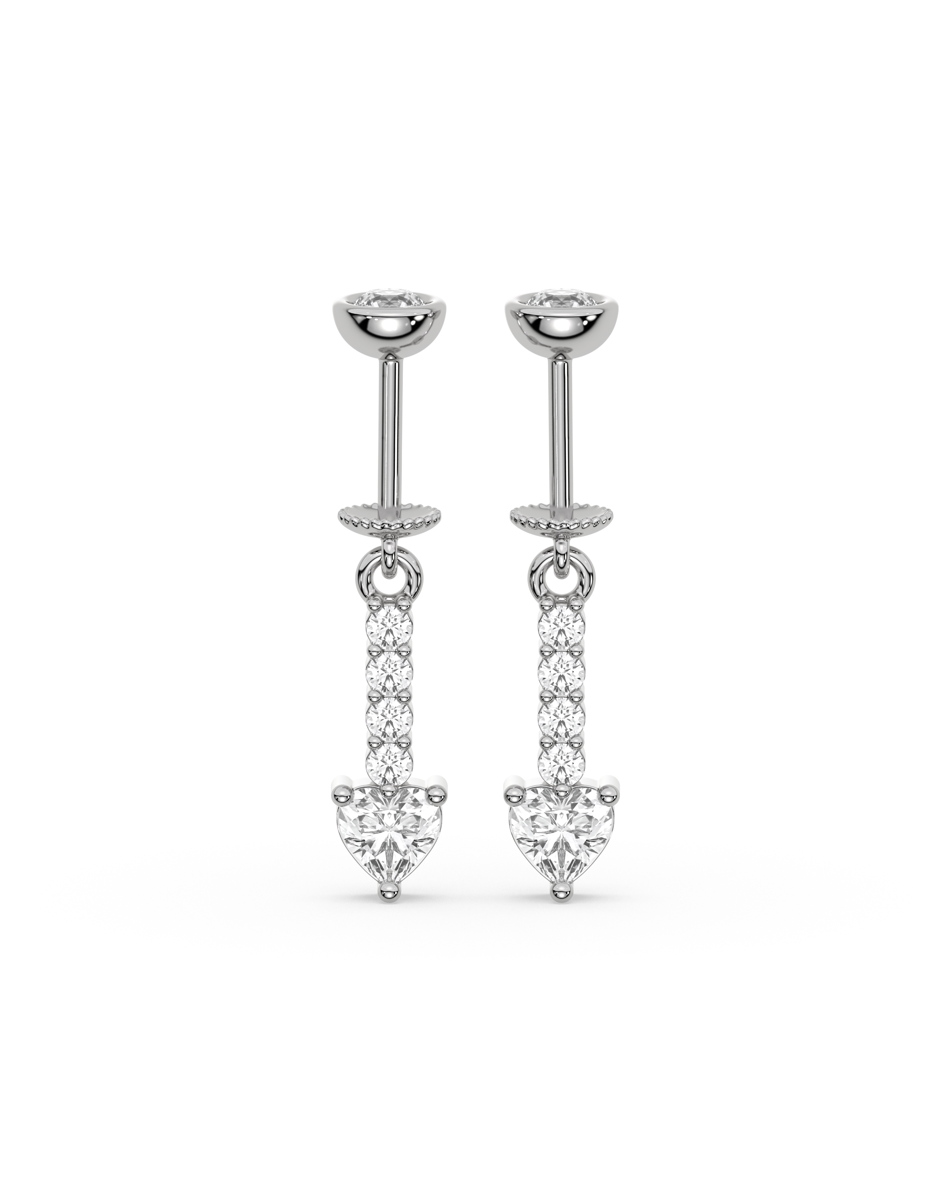 Zirconia Bar Hanging Earrings