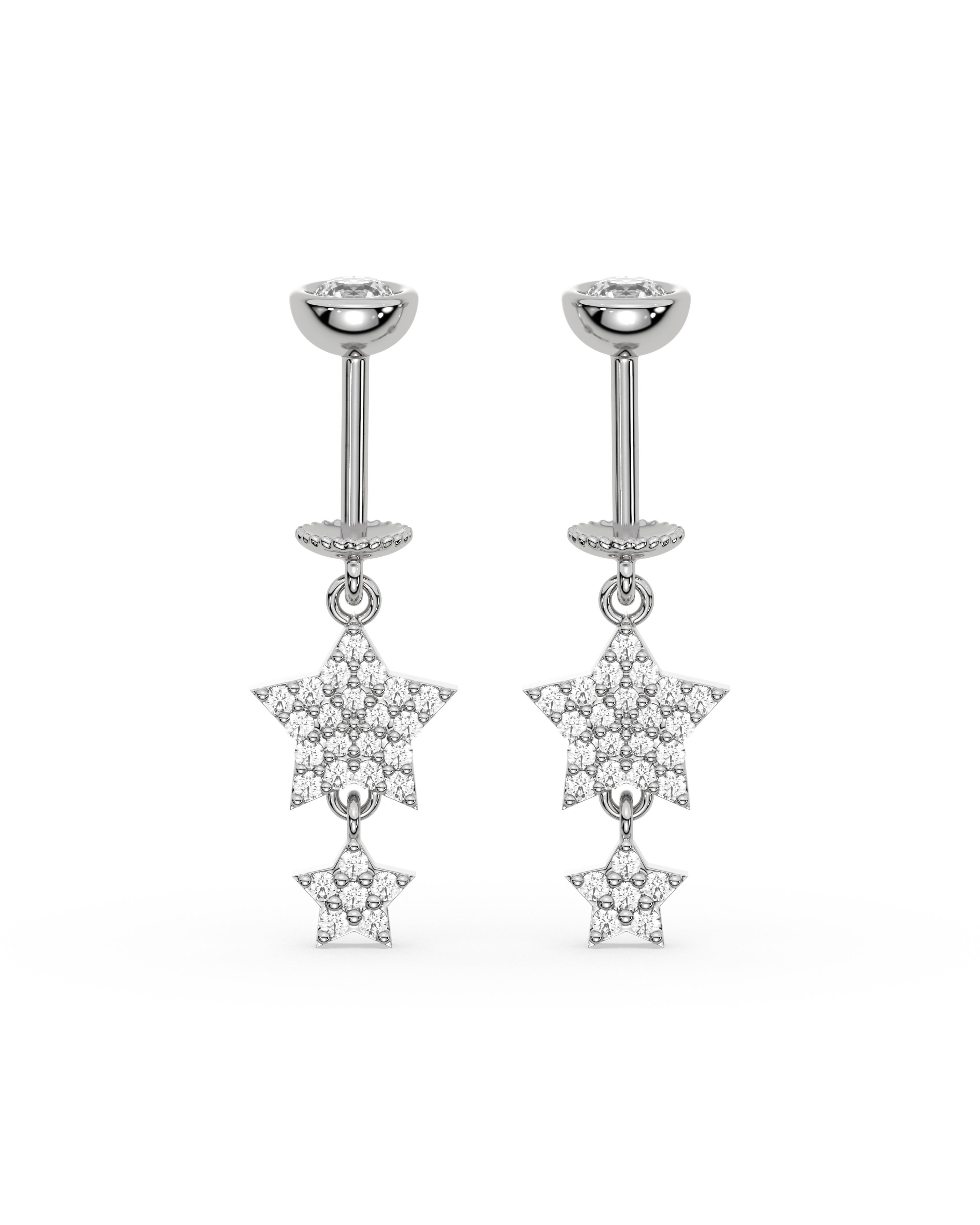 Zirconia Star Droplets - Helix Hanging