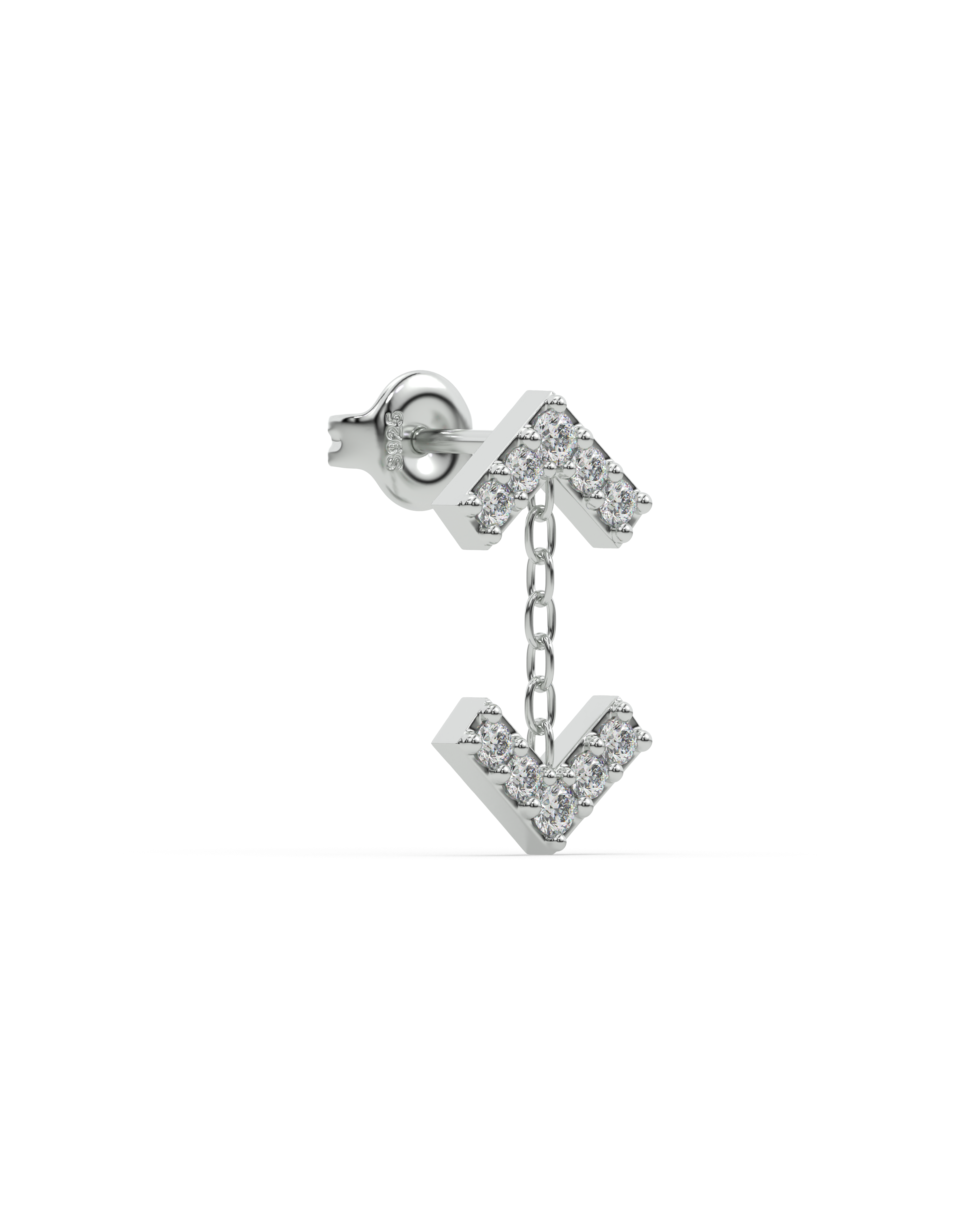 Inverse arrow stud earring
