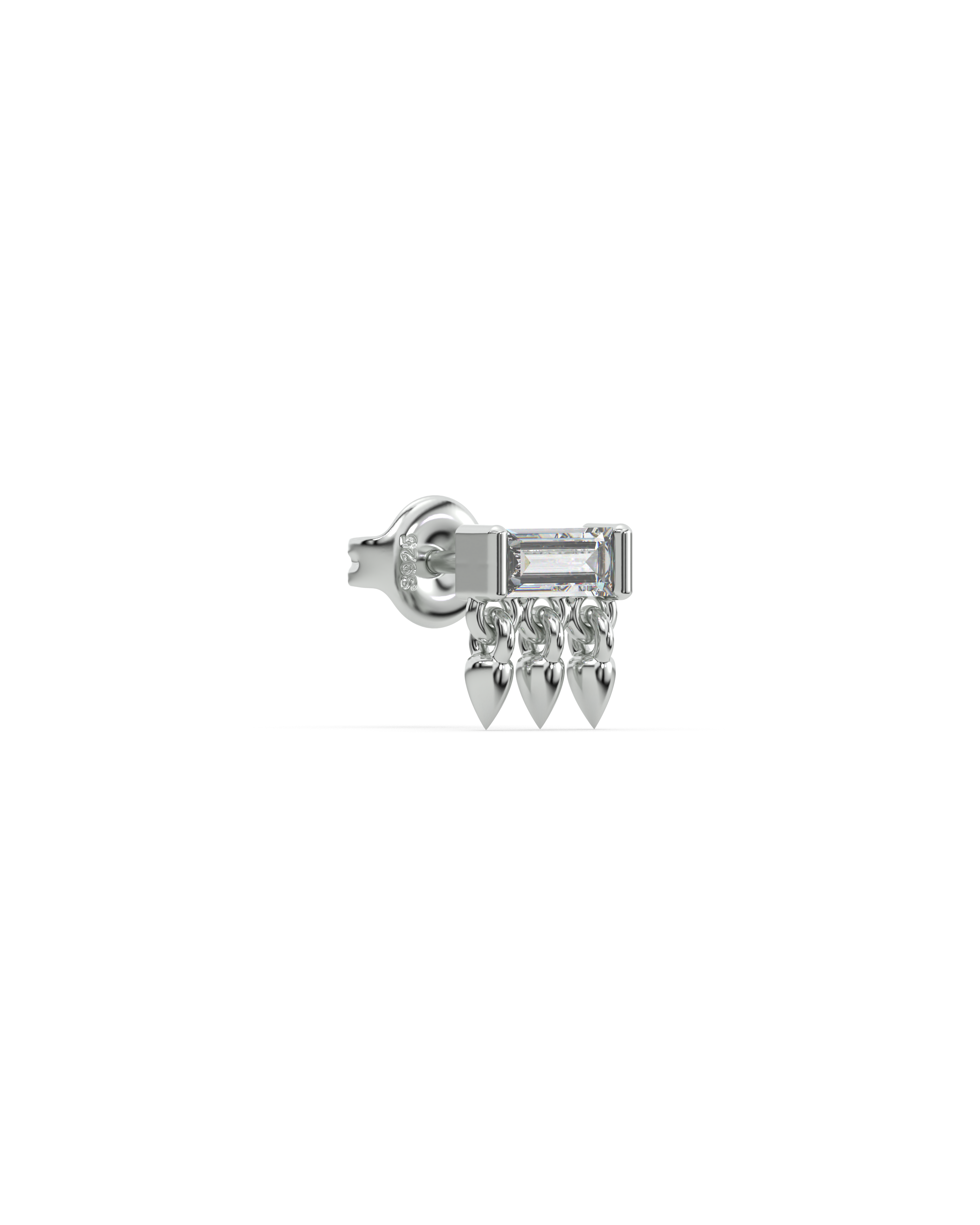 Floating Drops Baguette Stud