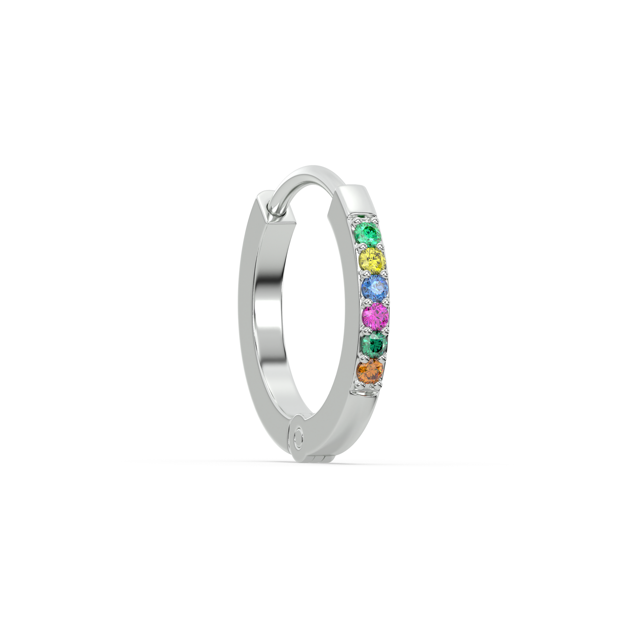 Multi Color Stone Hoops Earrings