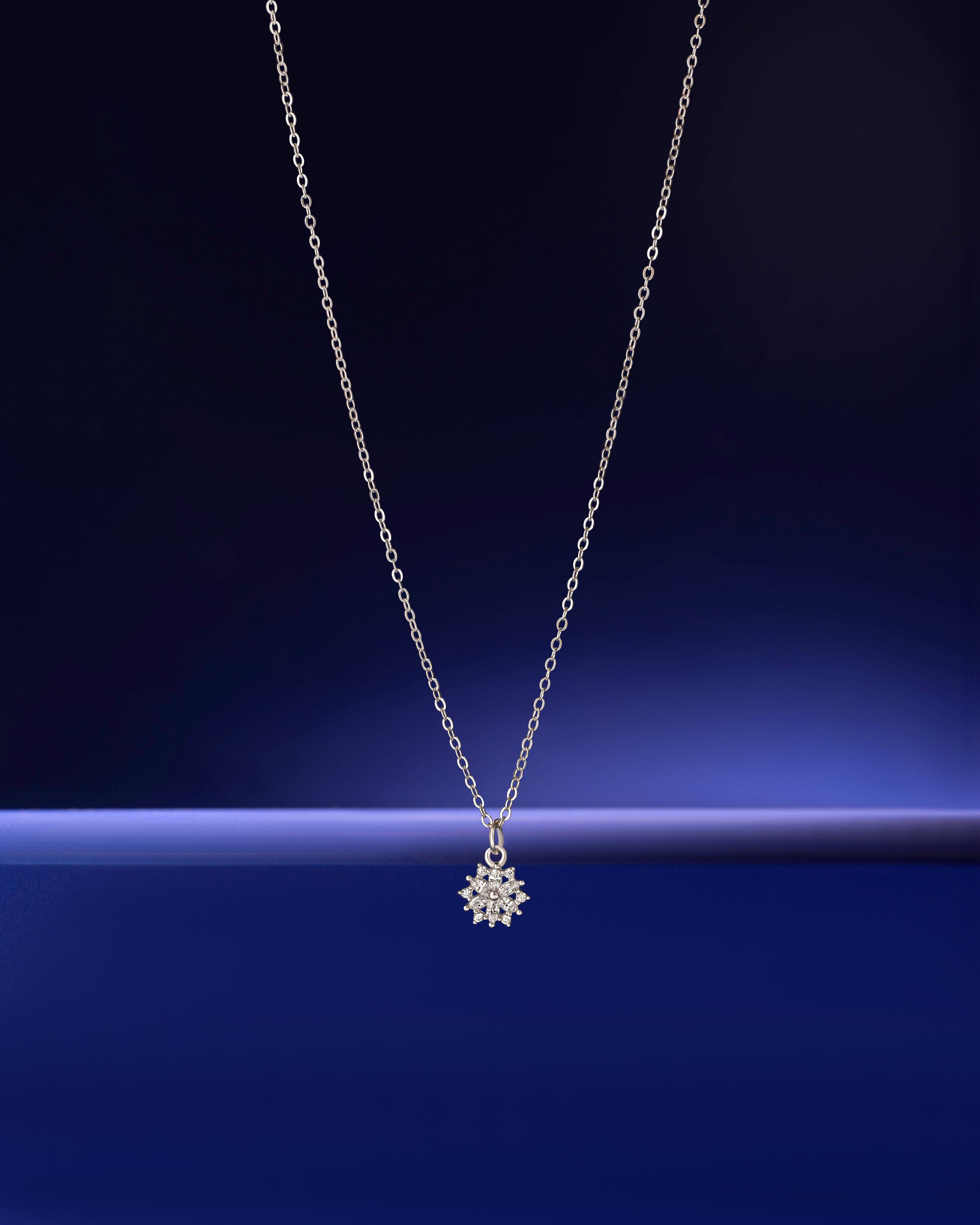 Ice Crystal Charm Necklace- Snow Burst