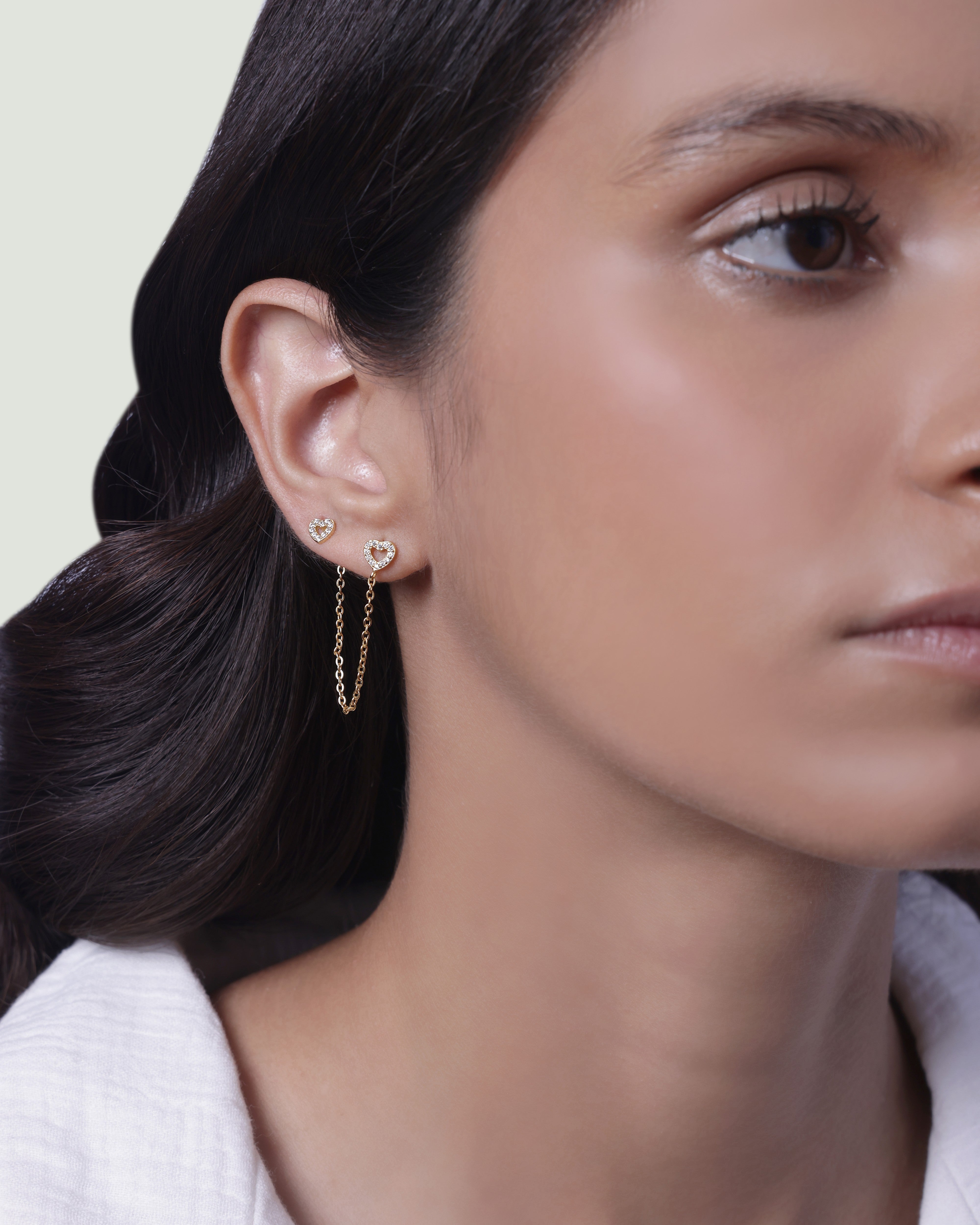 Hollow Heart Chain Earrings