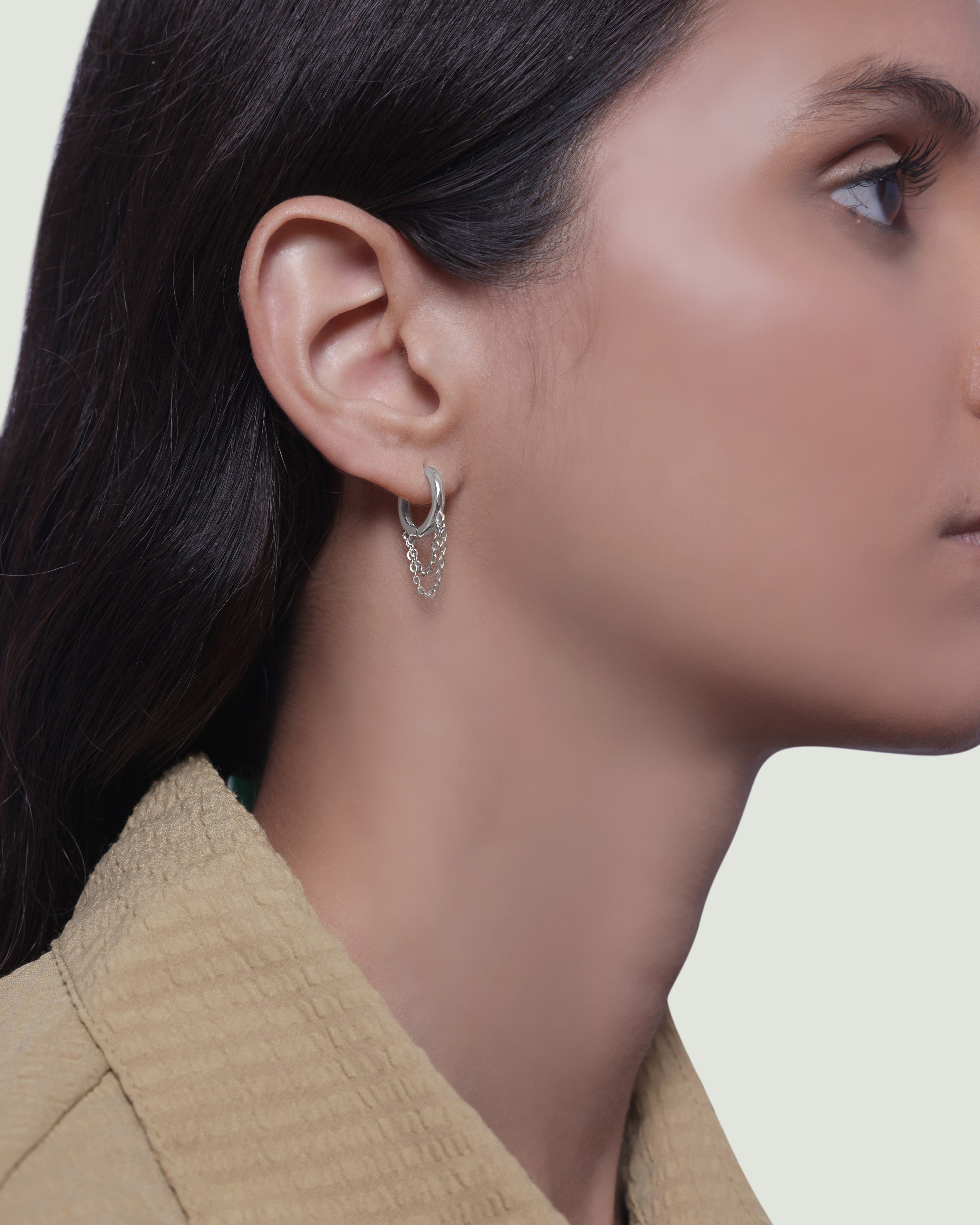 Chain Dangler Hoop Earring