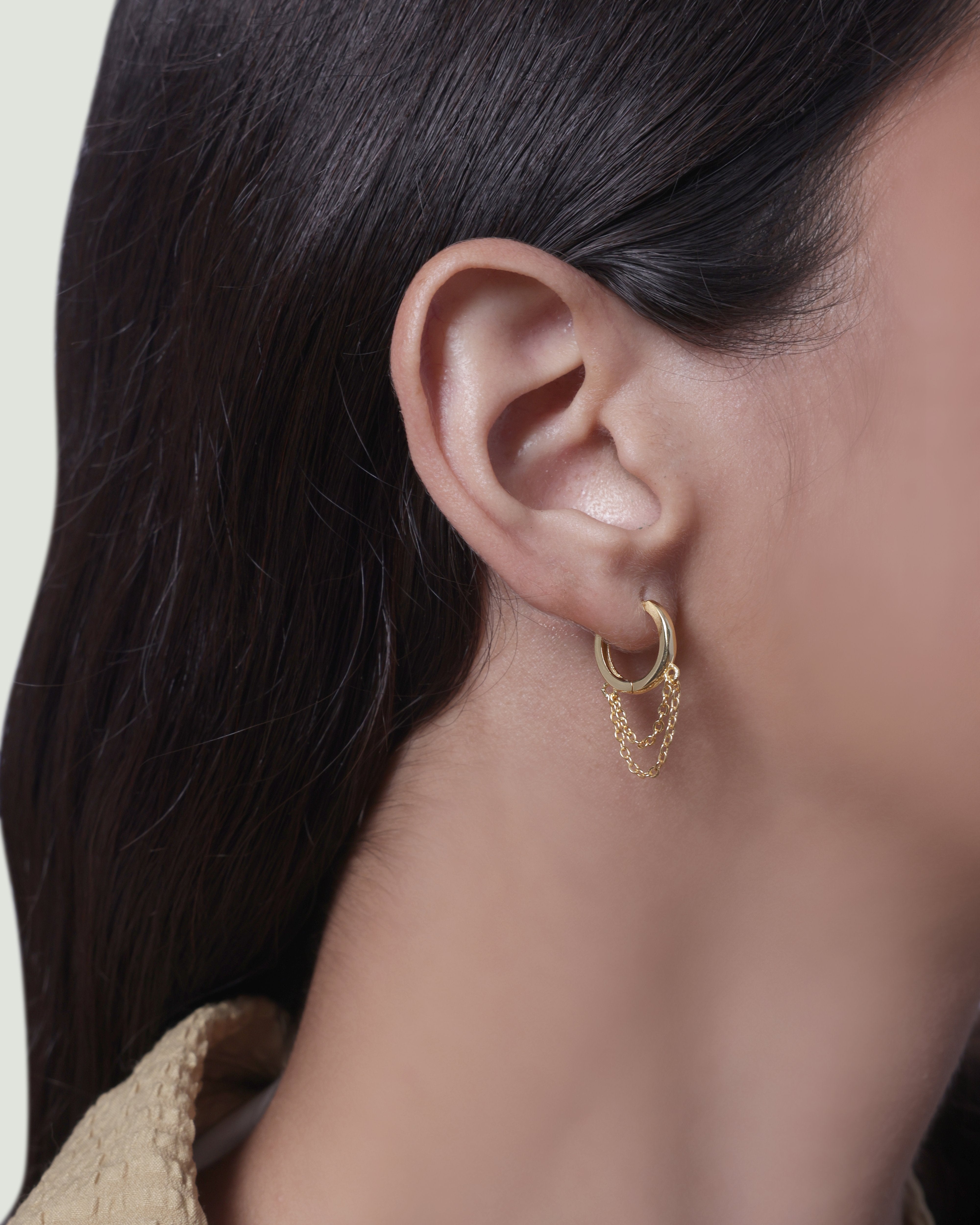 Chain Dangle Hoop Earring
