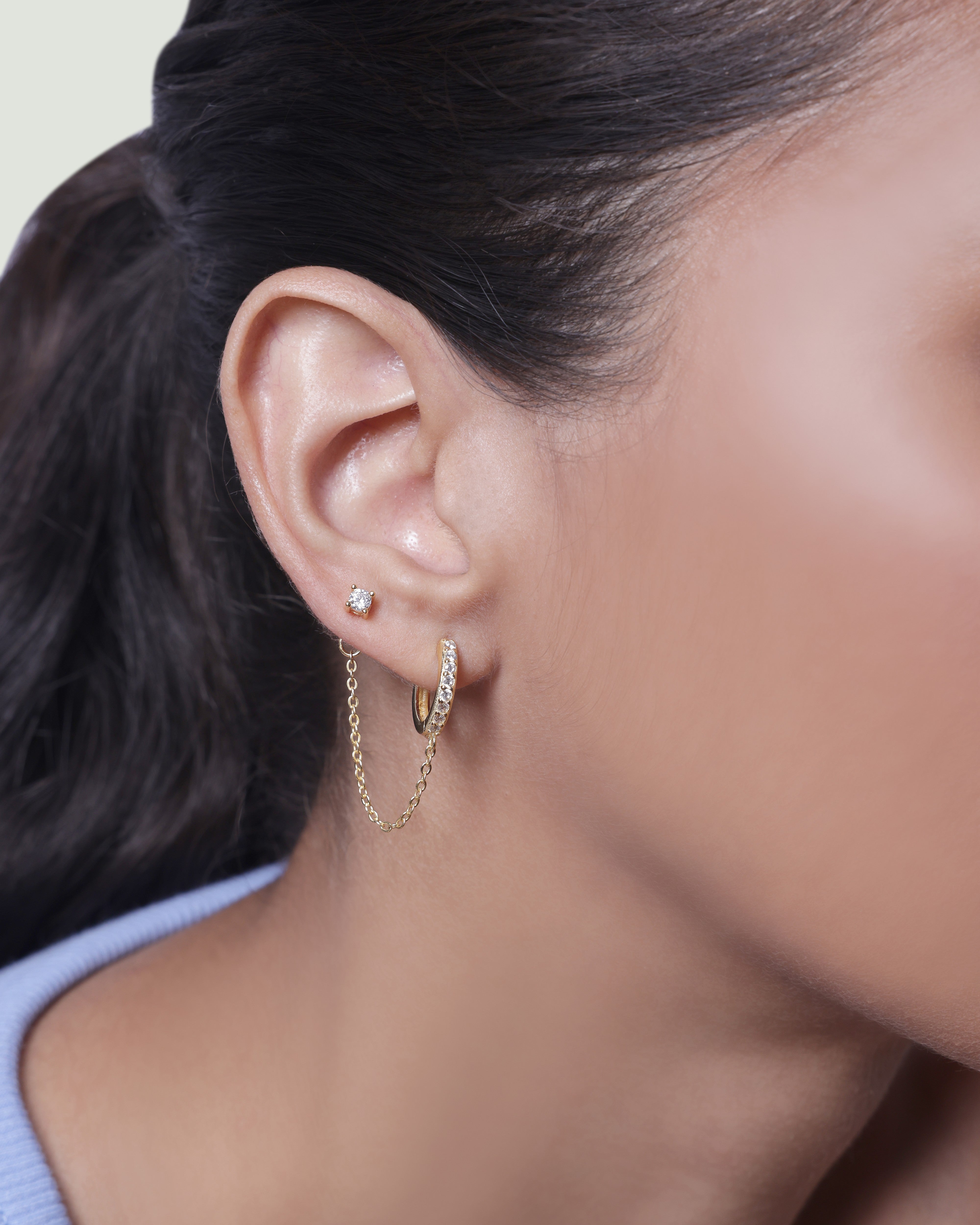 Claw hoop chain connector - 18K Gold Plated