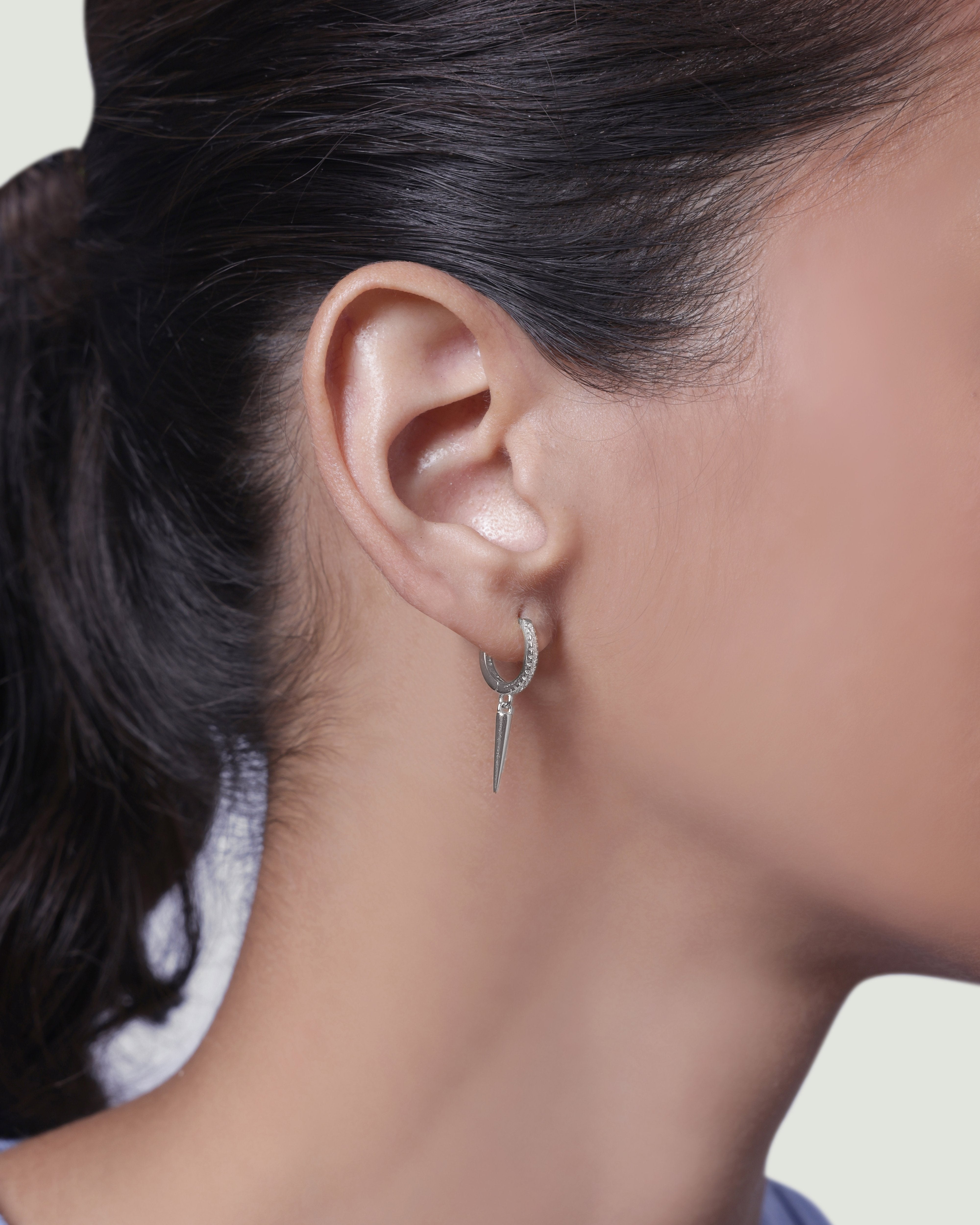 Bar Charm Hoop Earrings