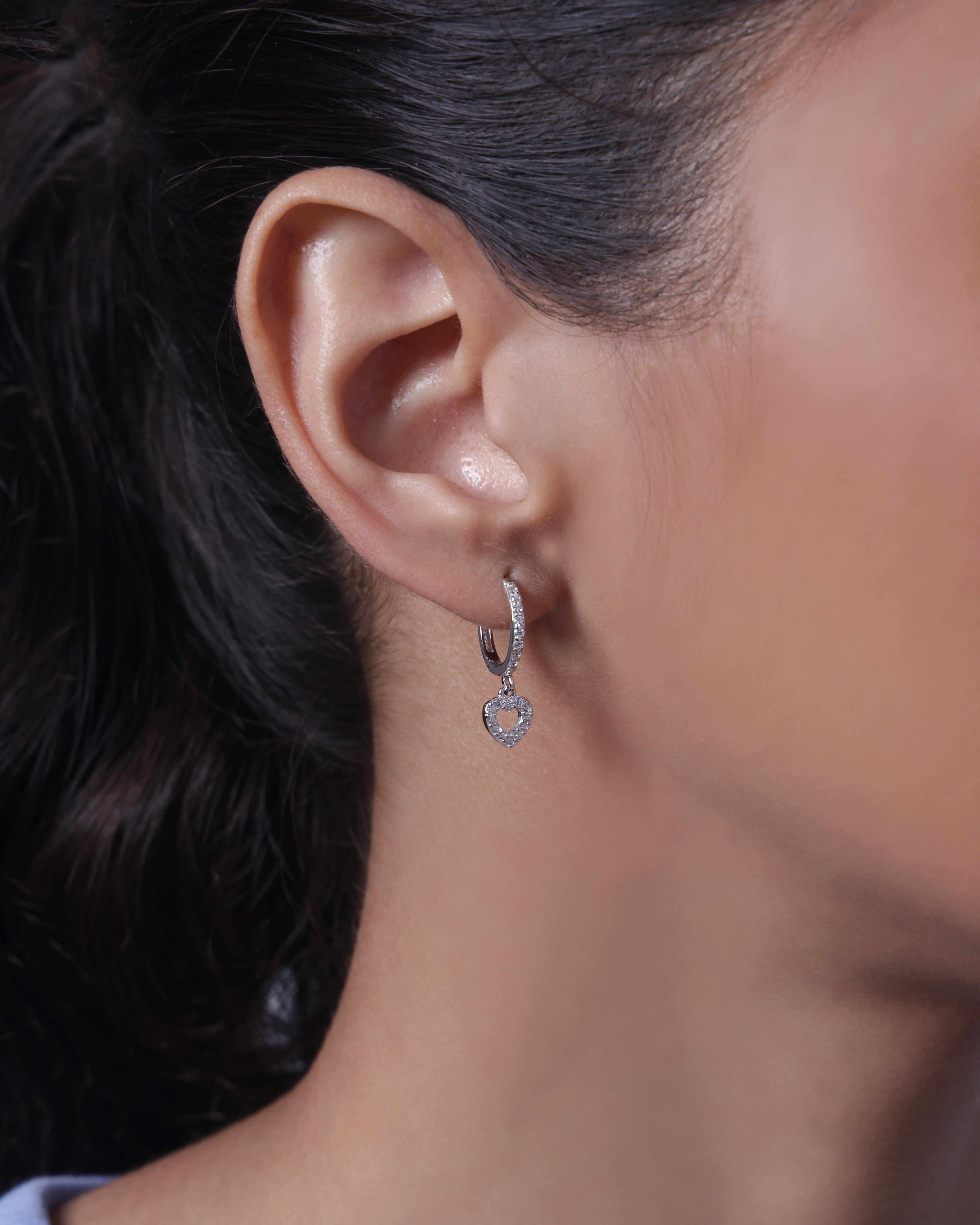 A forever - Stone Pave' Heart Hoop