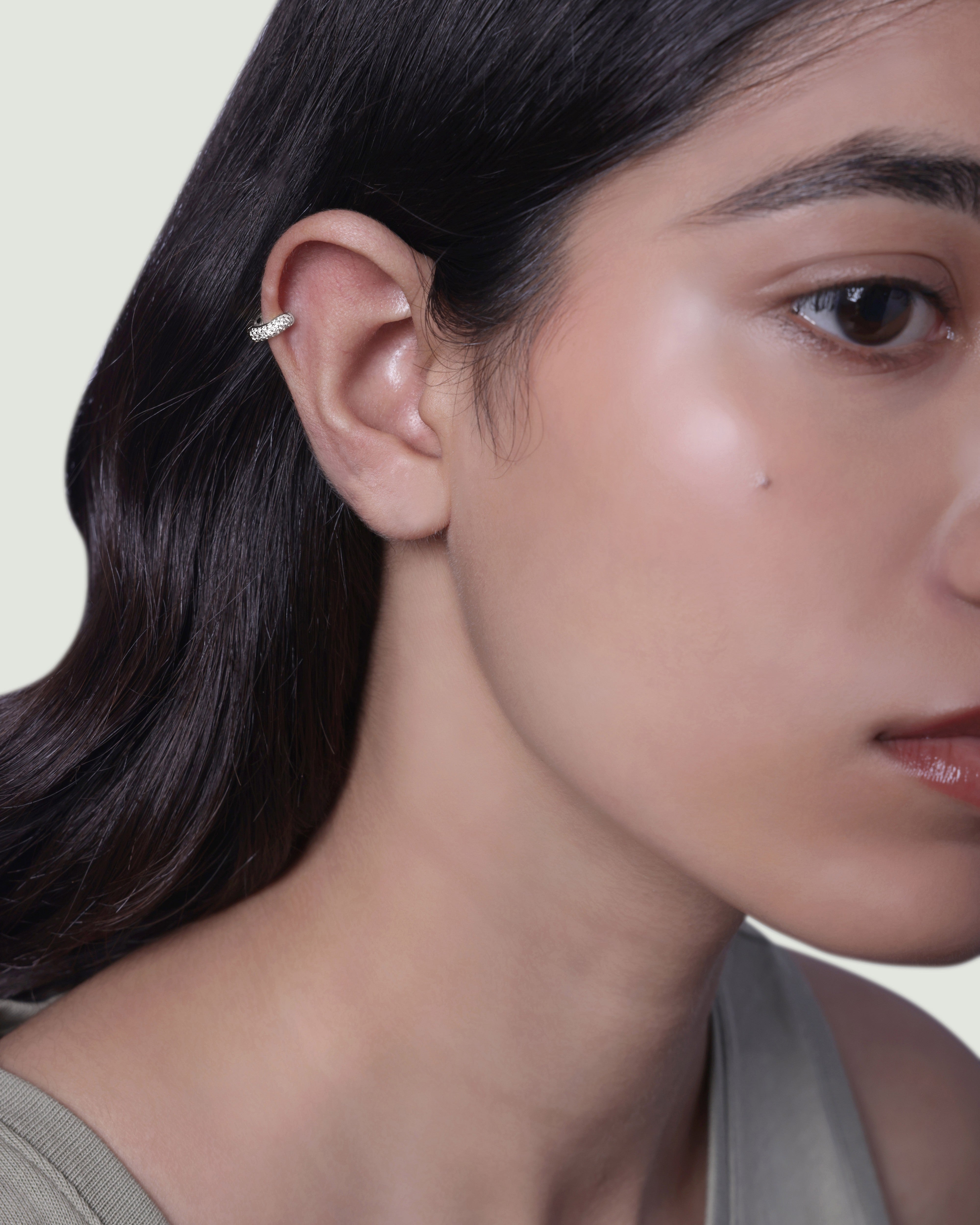 Zirconia Thick Multiple Sizes Hoop Earrings