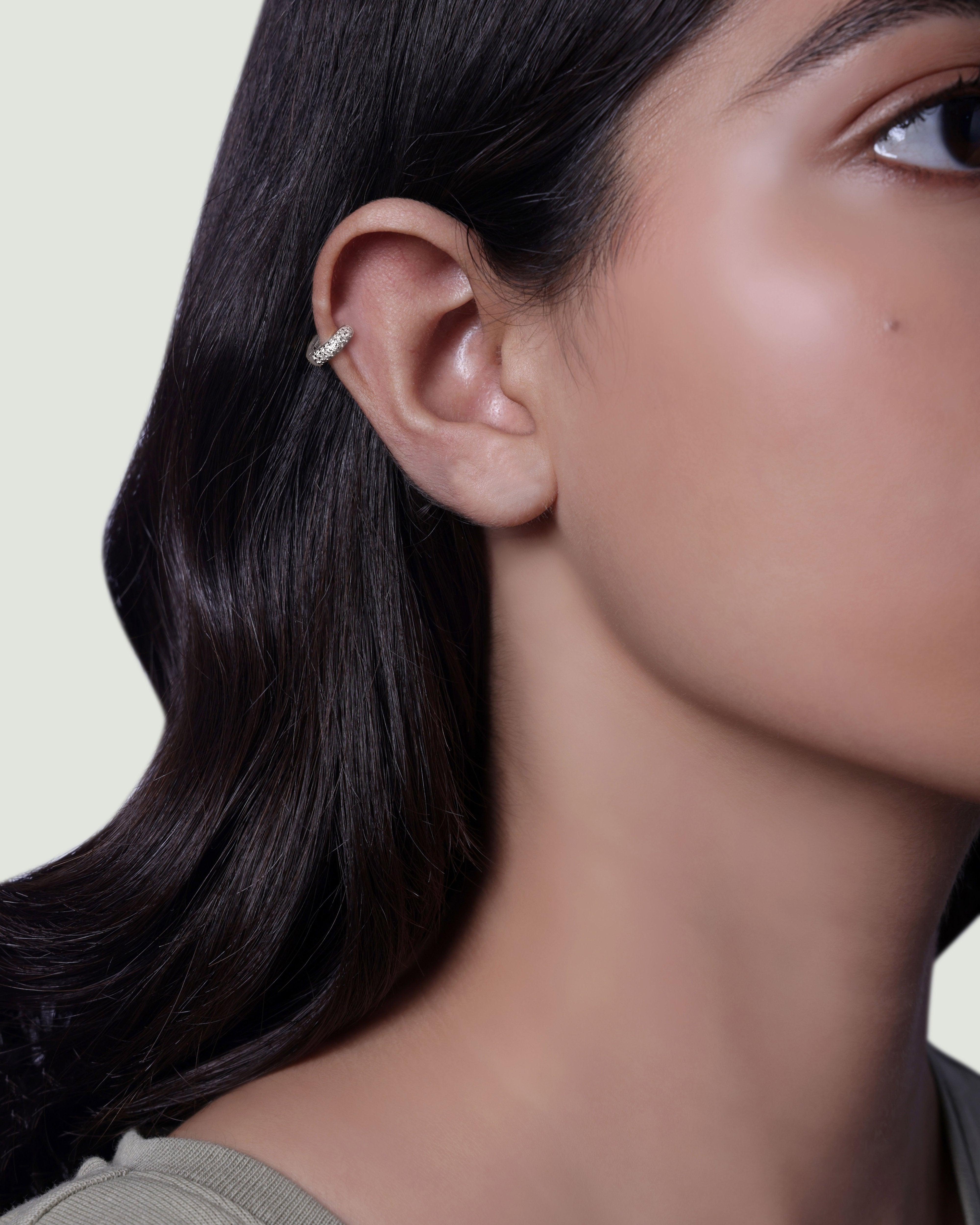 Zirconia Thick Multiple Sizes Hoop Earrings