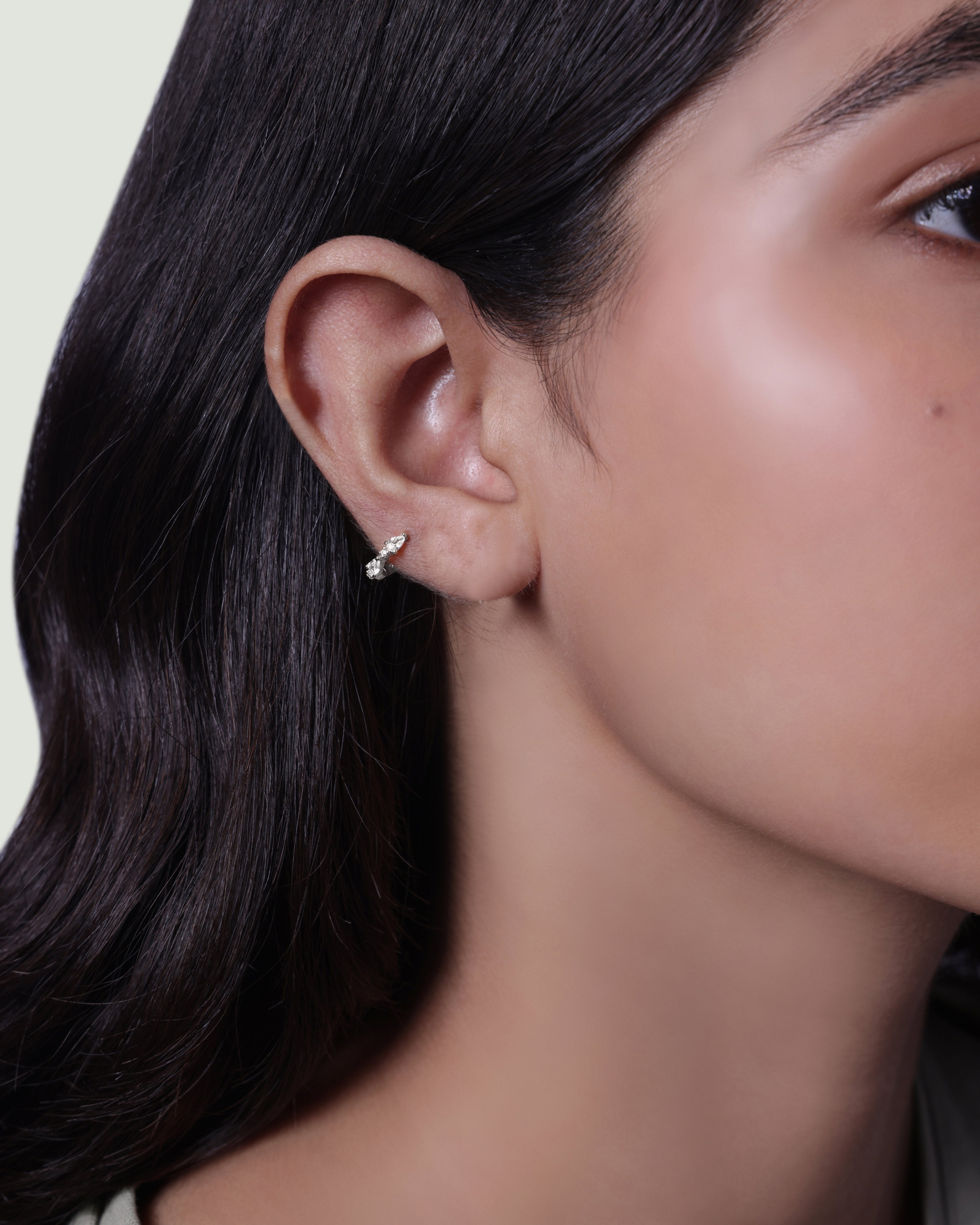 Marquise Pave' Hoop Earring