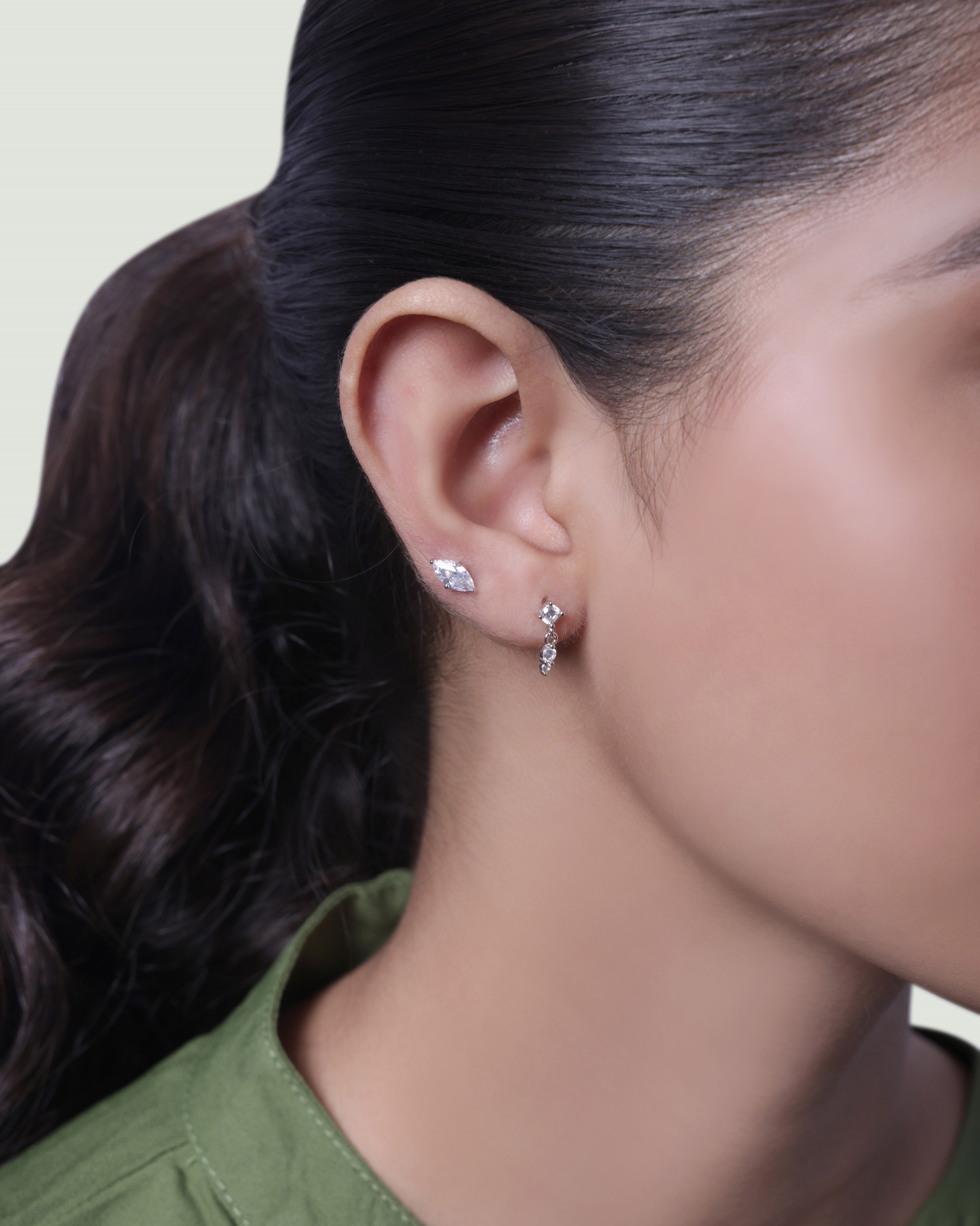 Single Marquise Stud Earring