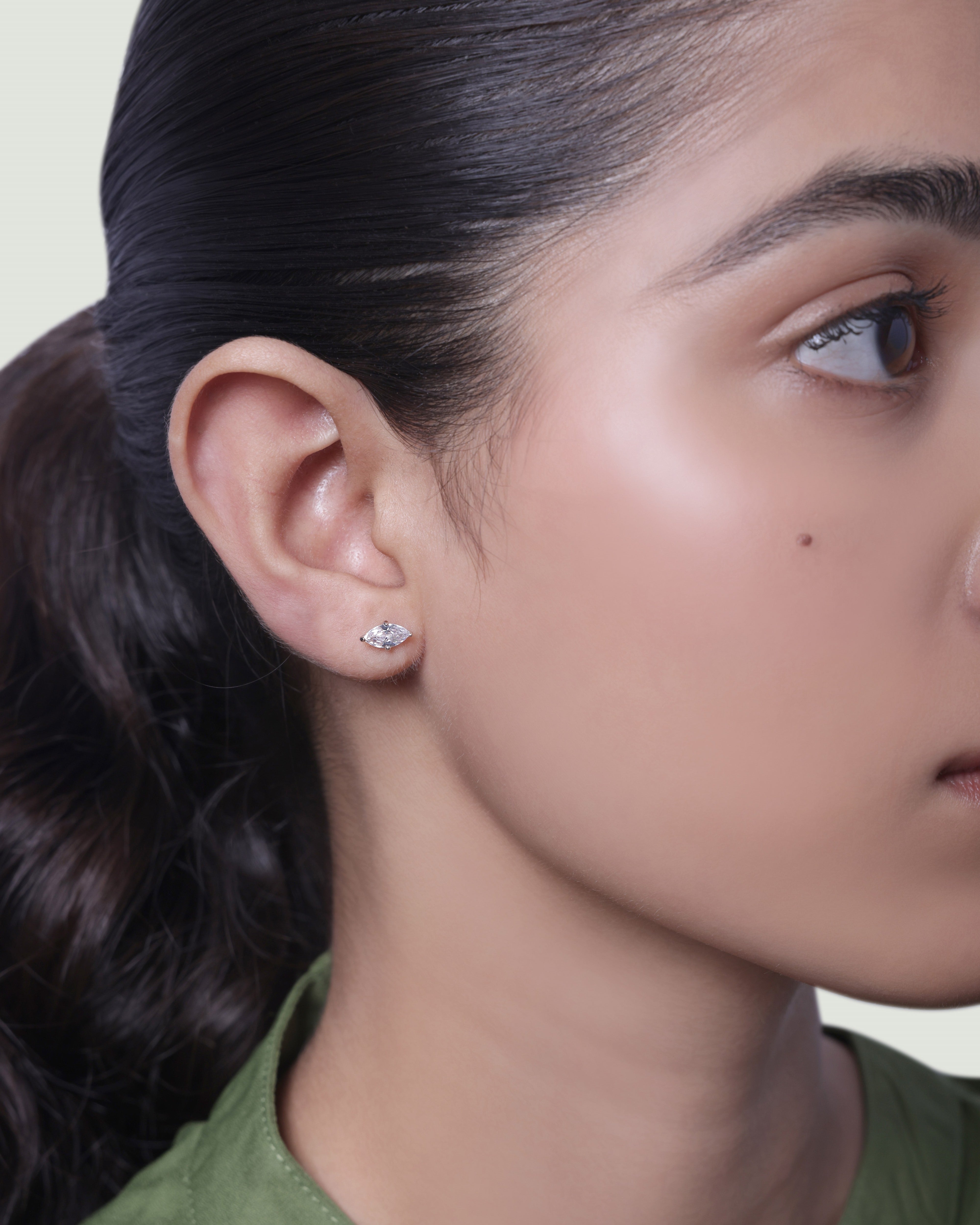 Single Marquise Stud Earring