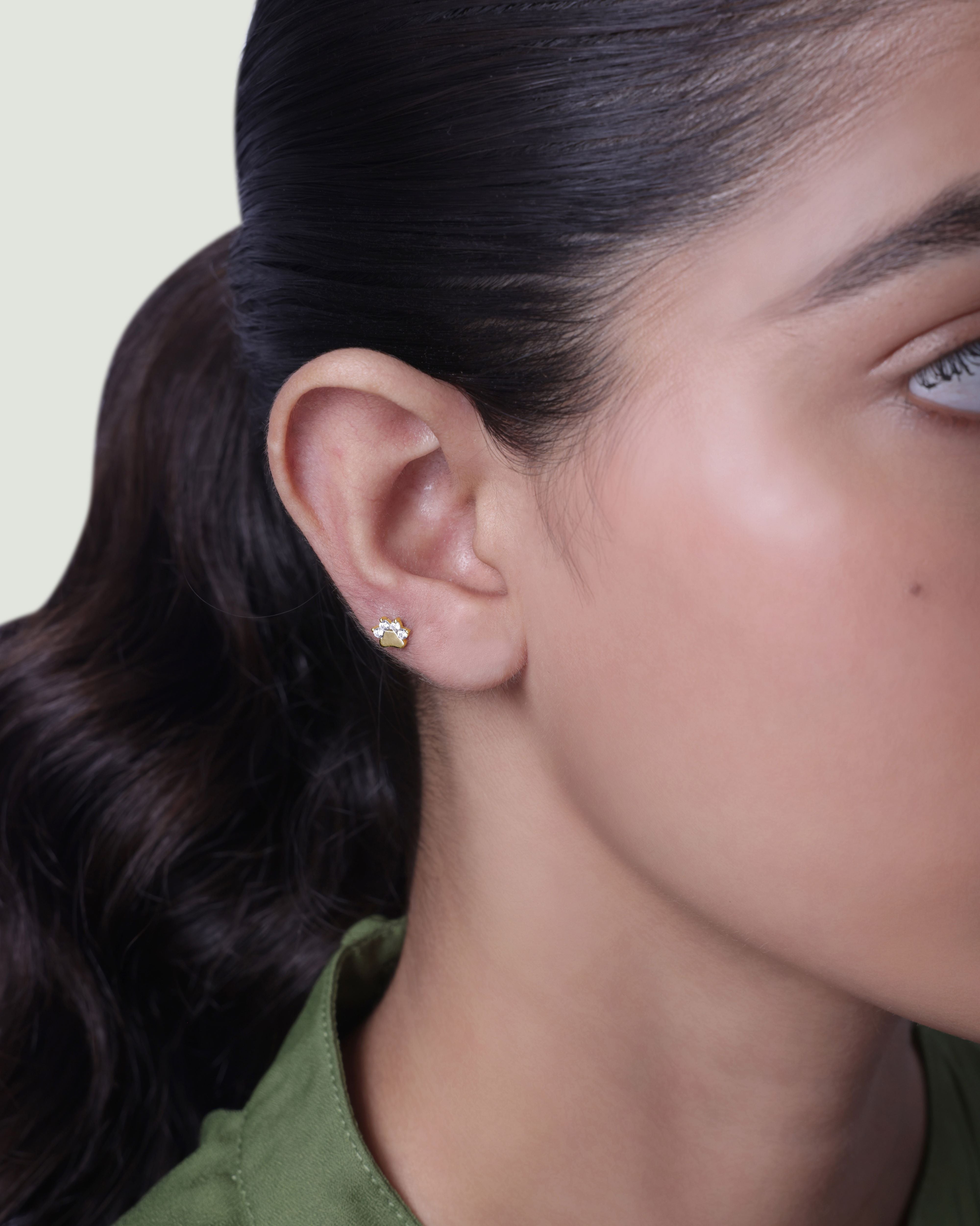 The Paw Sparkle Stud Earrings