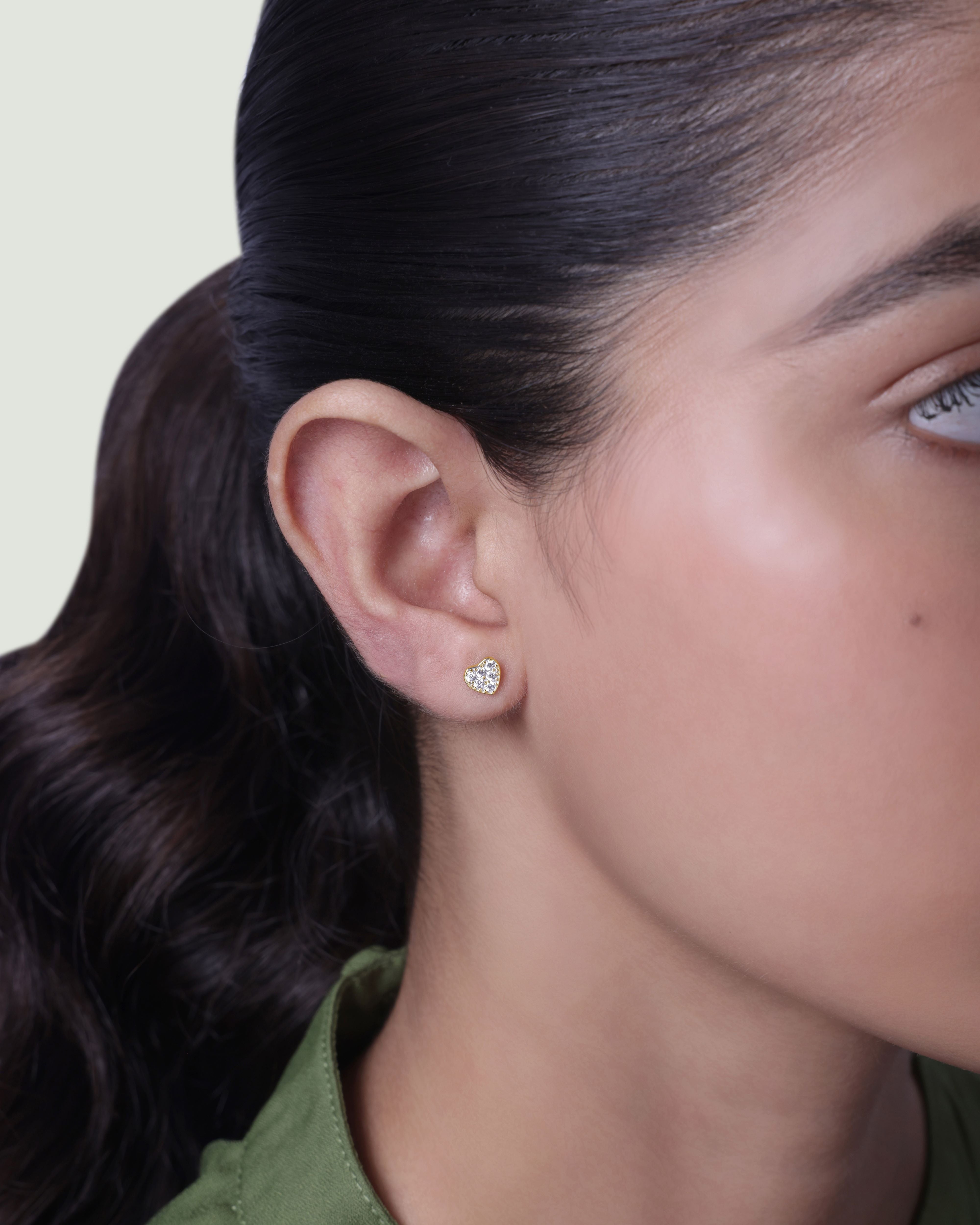 A Forever Heart Pave' Stud Earring