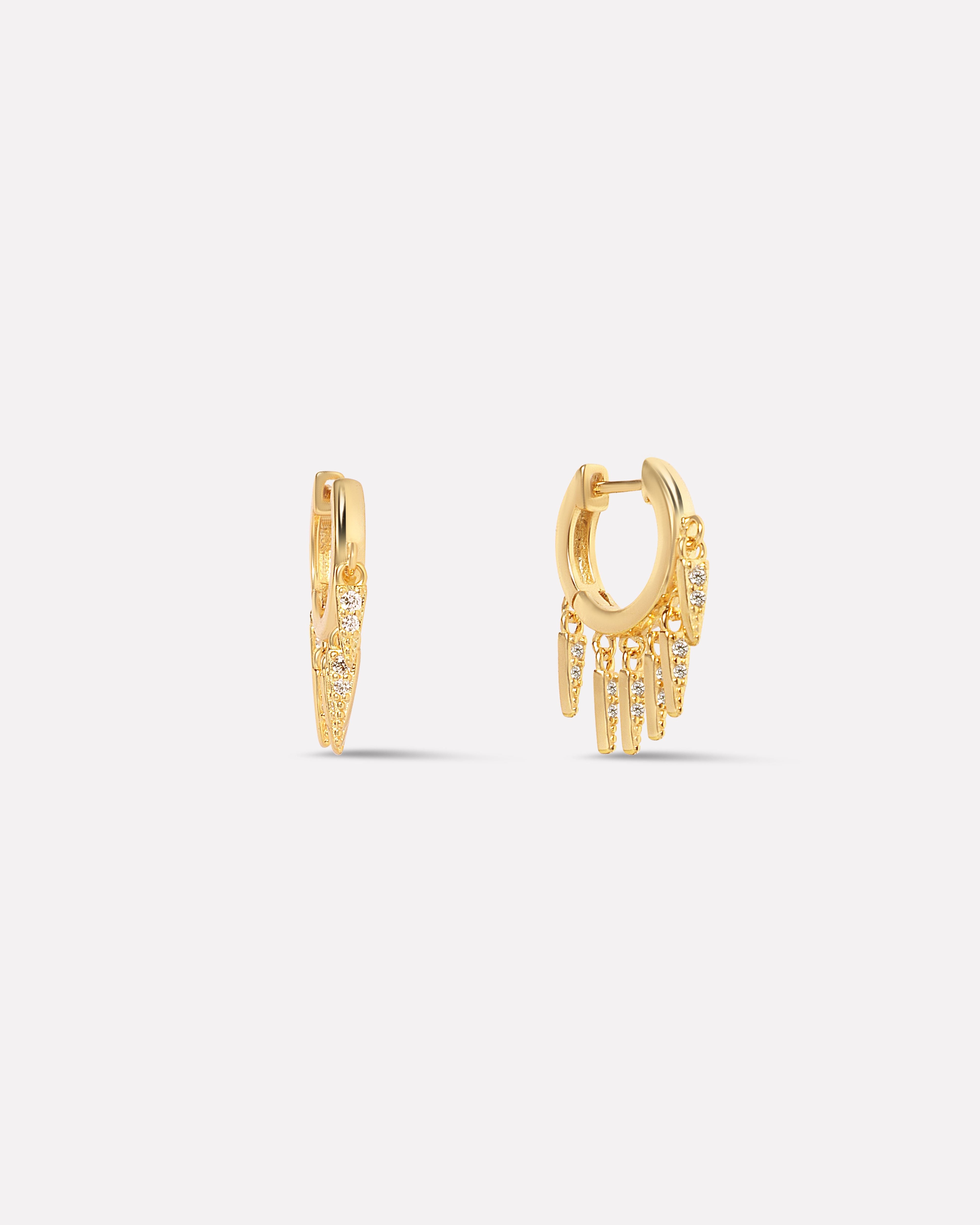 Multi Bar Charm Hoop Earrings