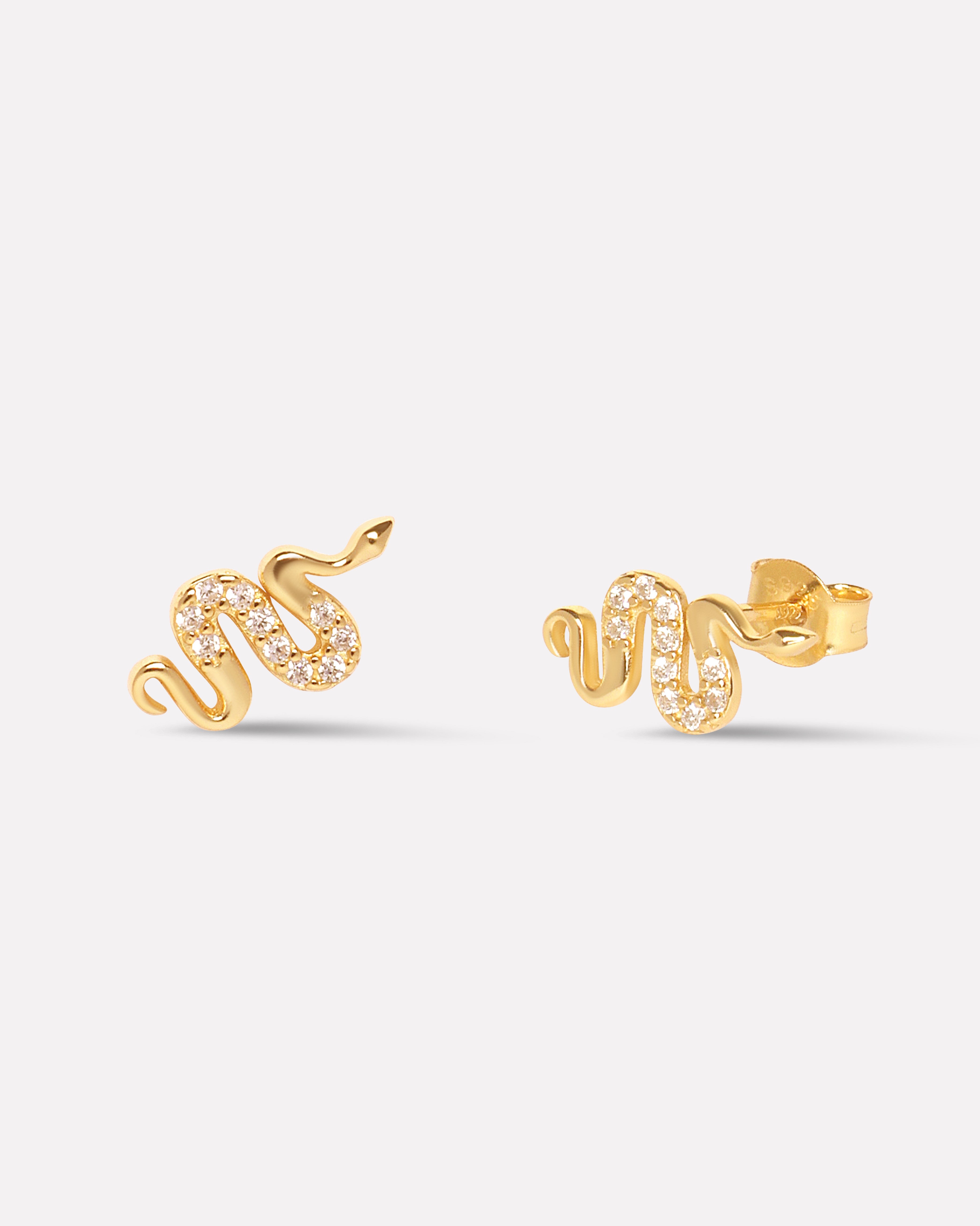 Serpentis-Cubic Zirconia Snake Stud Earrings