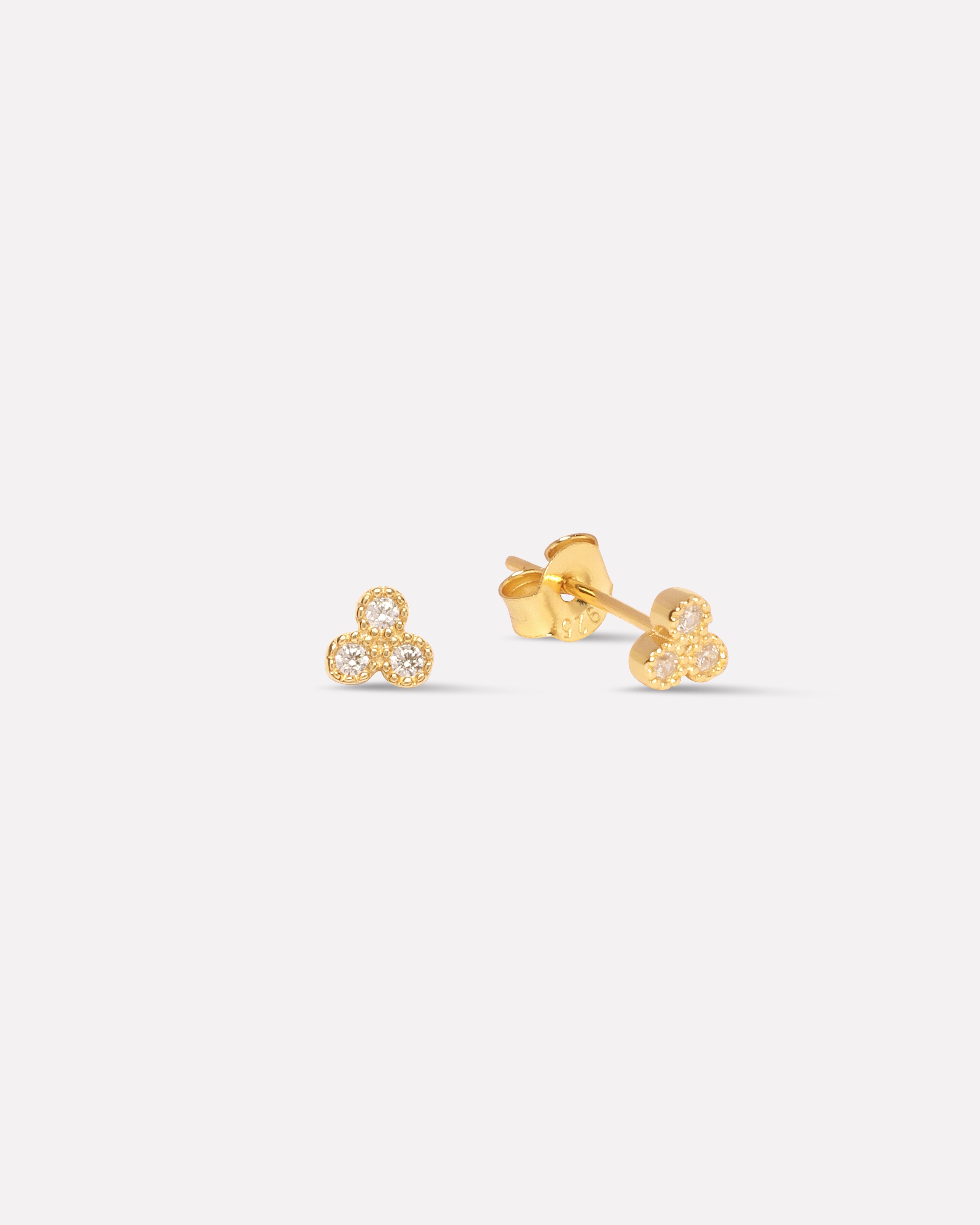 Symmetry Three Stone Stud Pair